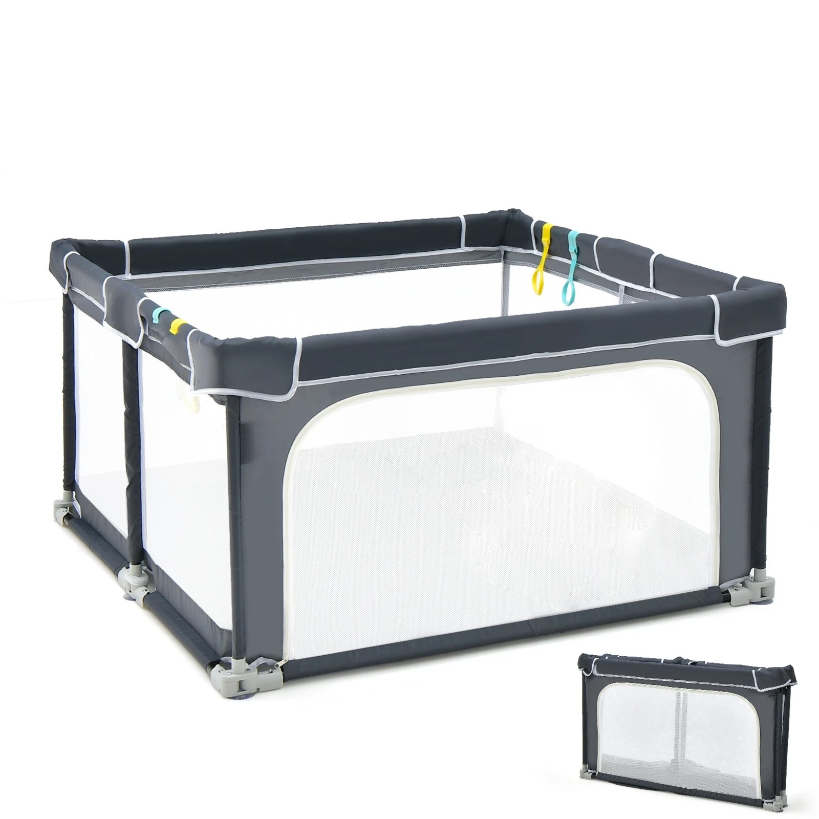 1 Costway Foldable Playpen Security Enclosure Play Fence, 1 of 1