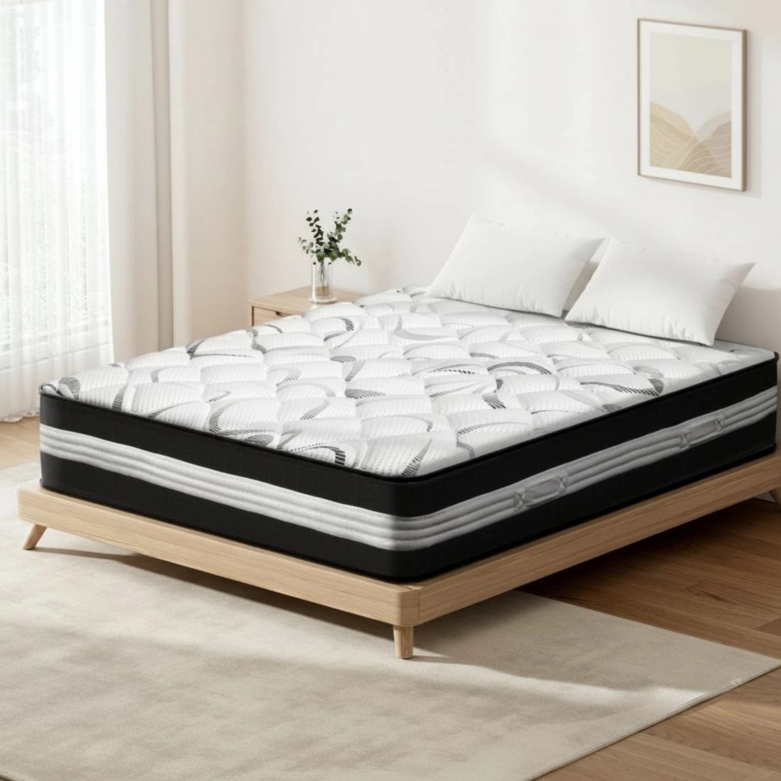 1 Giselle Bedding 30cm Mattress Medium Firm Queen Comfort Support Breathable Pressure Relief Hypoallergenic - White, 1 of 6