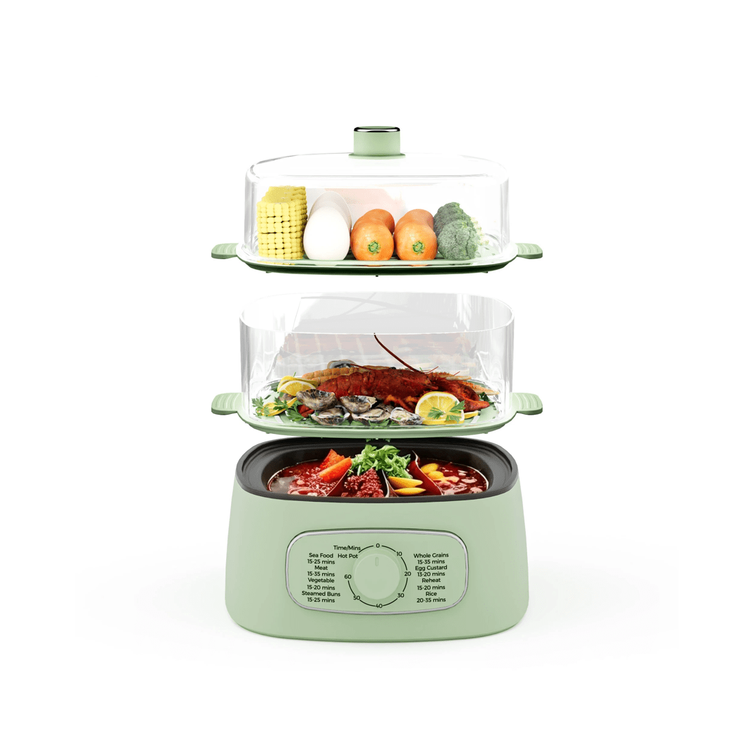 1 Advwin Electric Food Steamer, 12l Electric Steamer Pot With 2 Removable Steamer Trays, 1 of 7