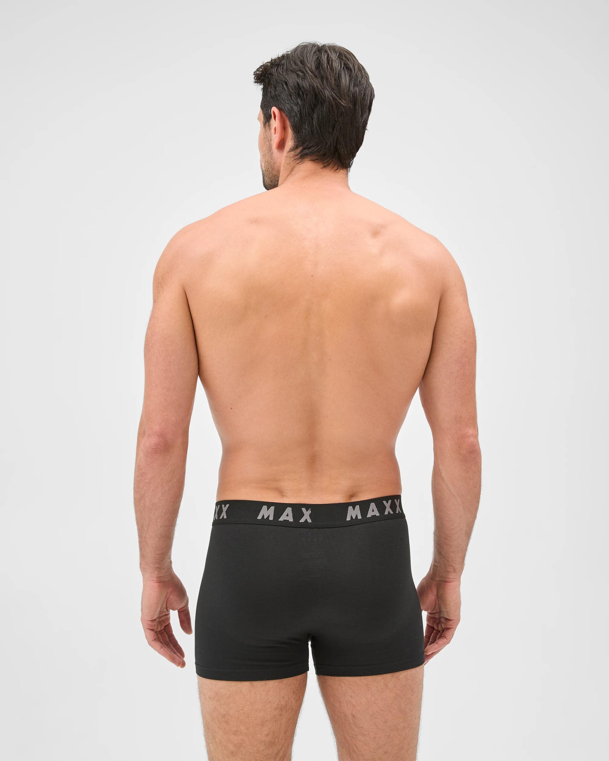 3 Maxx Cotton Modal Blend 3 Pack Flyfront Trunks BLACK, 3 of 4