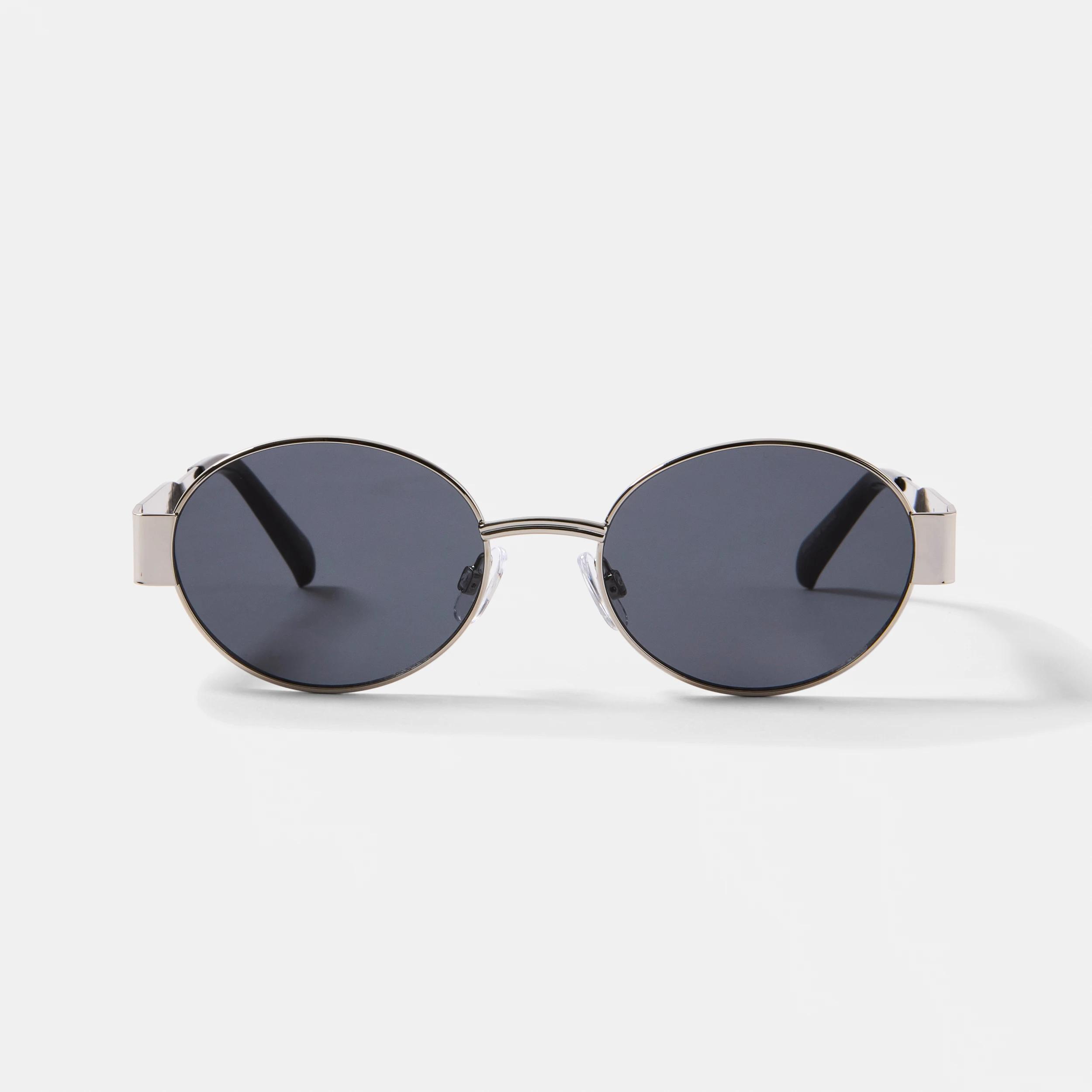 5 Oval Metal Sunglasses Silver, 5 of 6