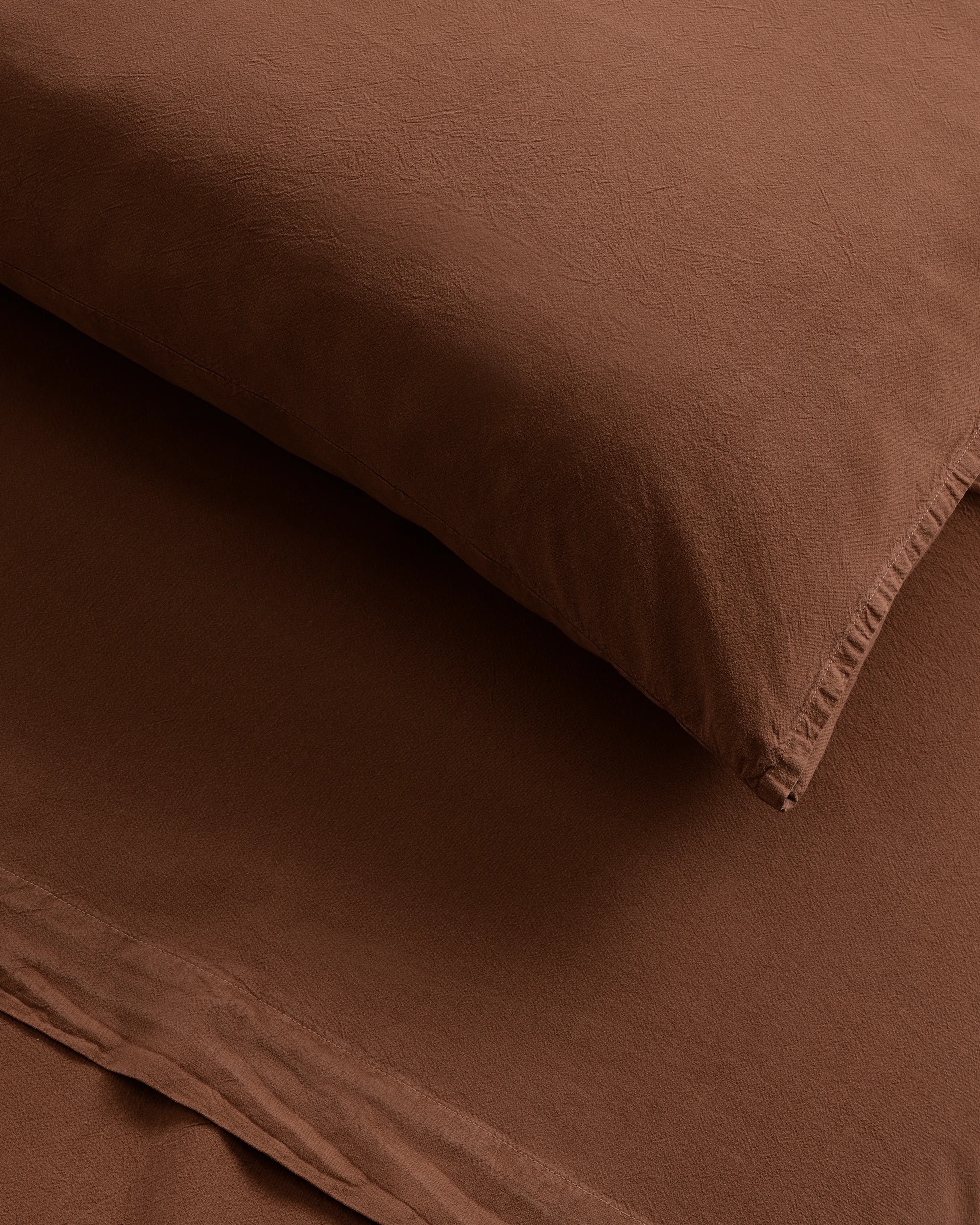 3 Arlo Cotton Stonewash Sheet Set - King Bed - Brown, 3 of 3