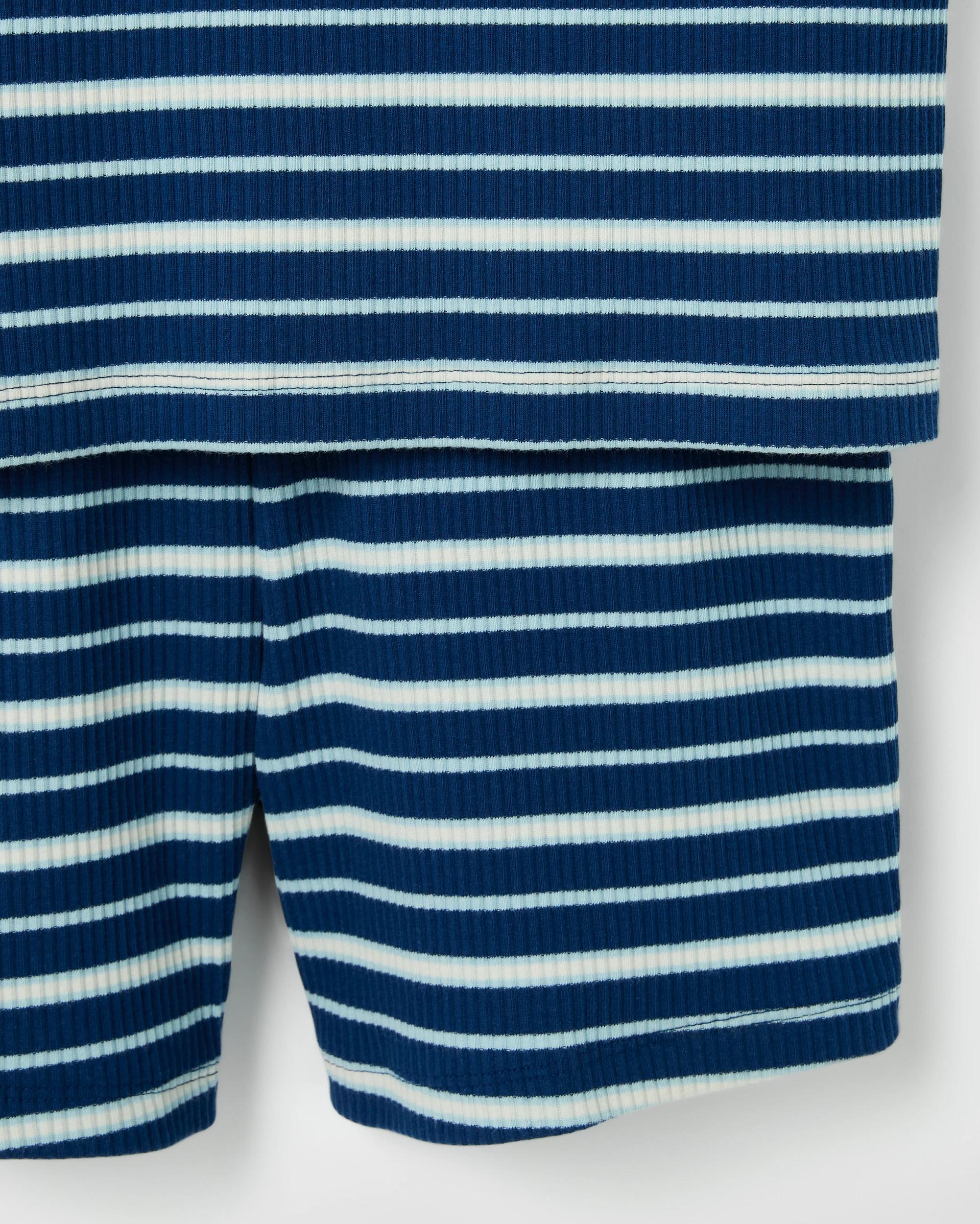 3 Target Kids Organic Cotton Older Boys Oversized Rib Knit Pyjama Set MULTI STRIPE, 3 of 4