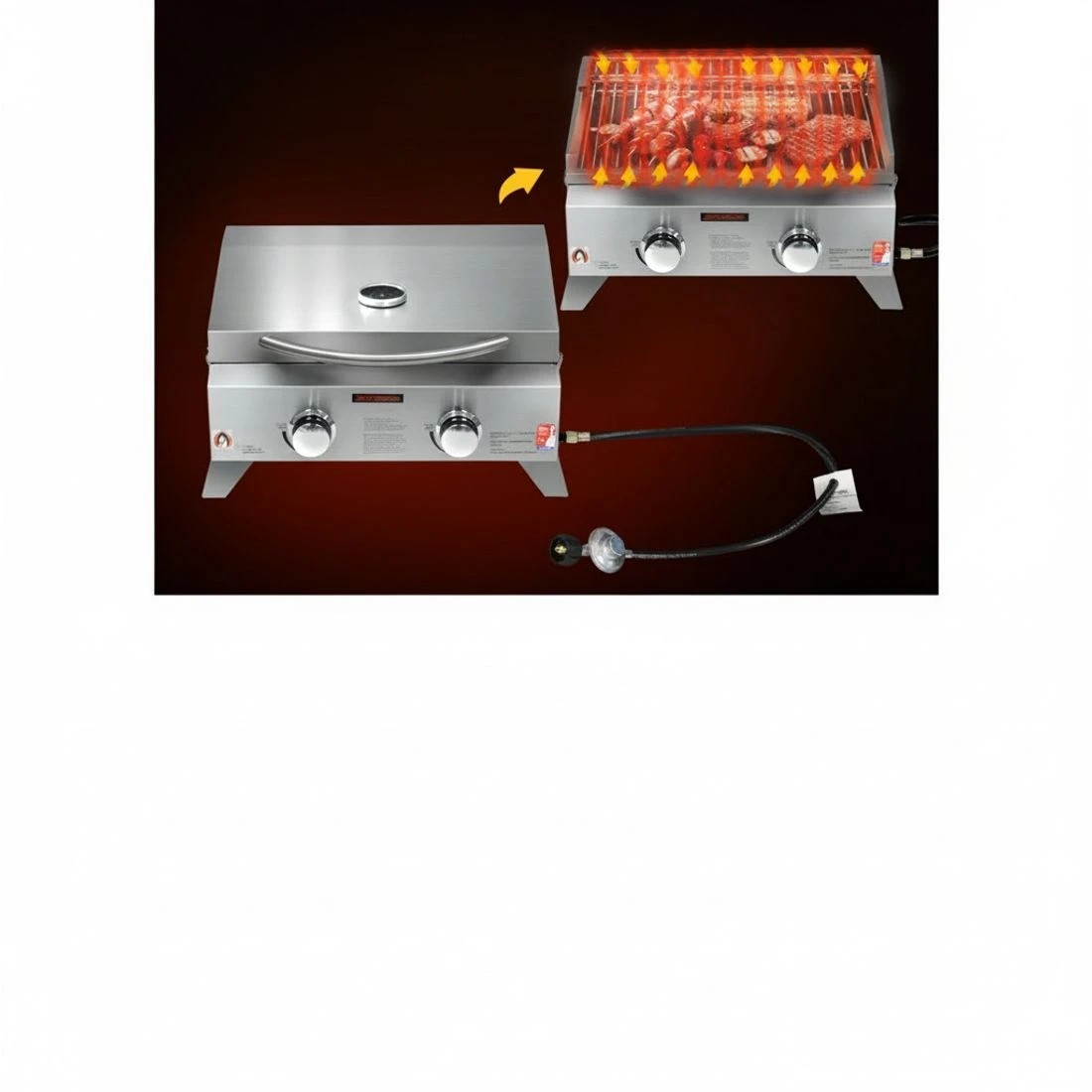 5 Grillz Portable Gas BBQ Grill 2 Burners - Silver, 5 of 6