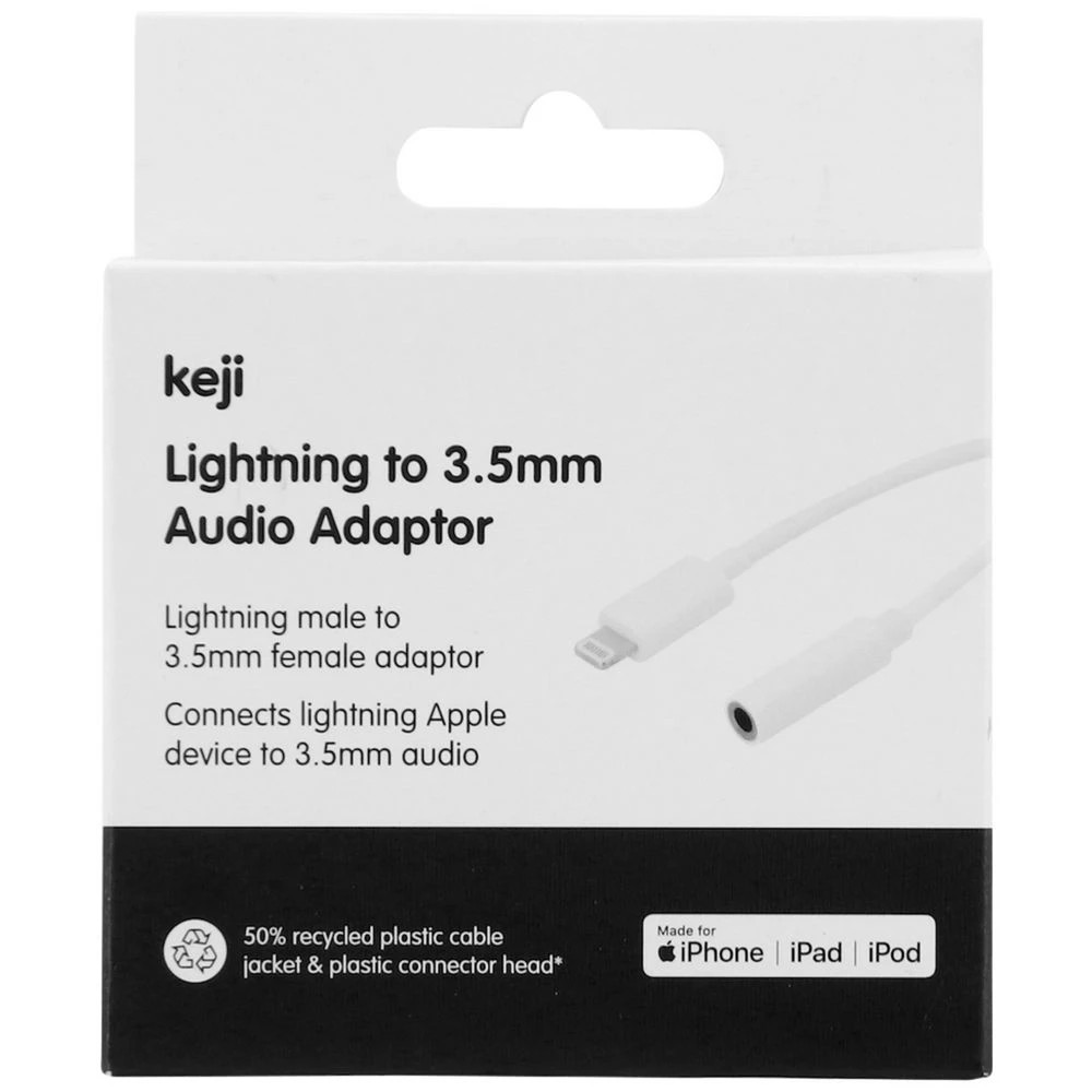 4 Keji Lightning to 3.5mm Adapter White, 4 of 4