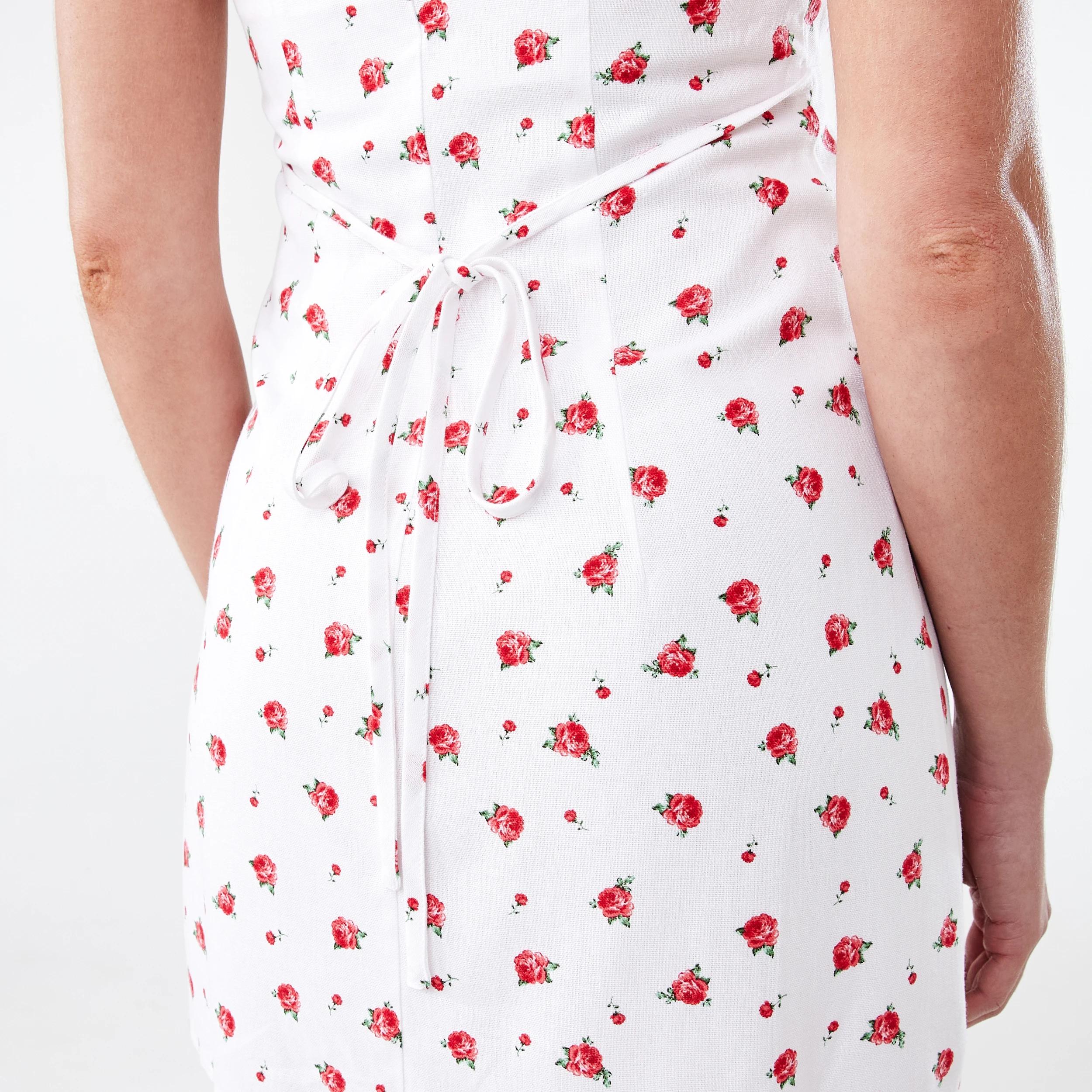 8 Linen Halter Neck Mini Dress Rosebud, 8 of 8