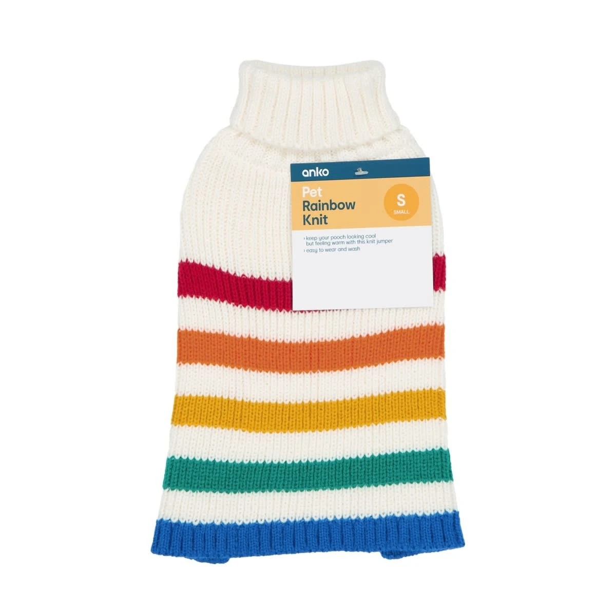10 Pet Rainbow Knit Jumper - Small, 10 of 10