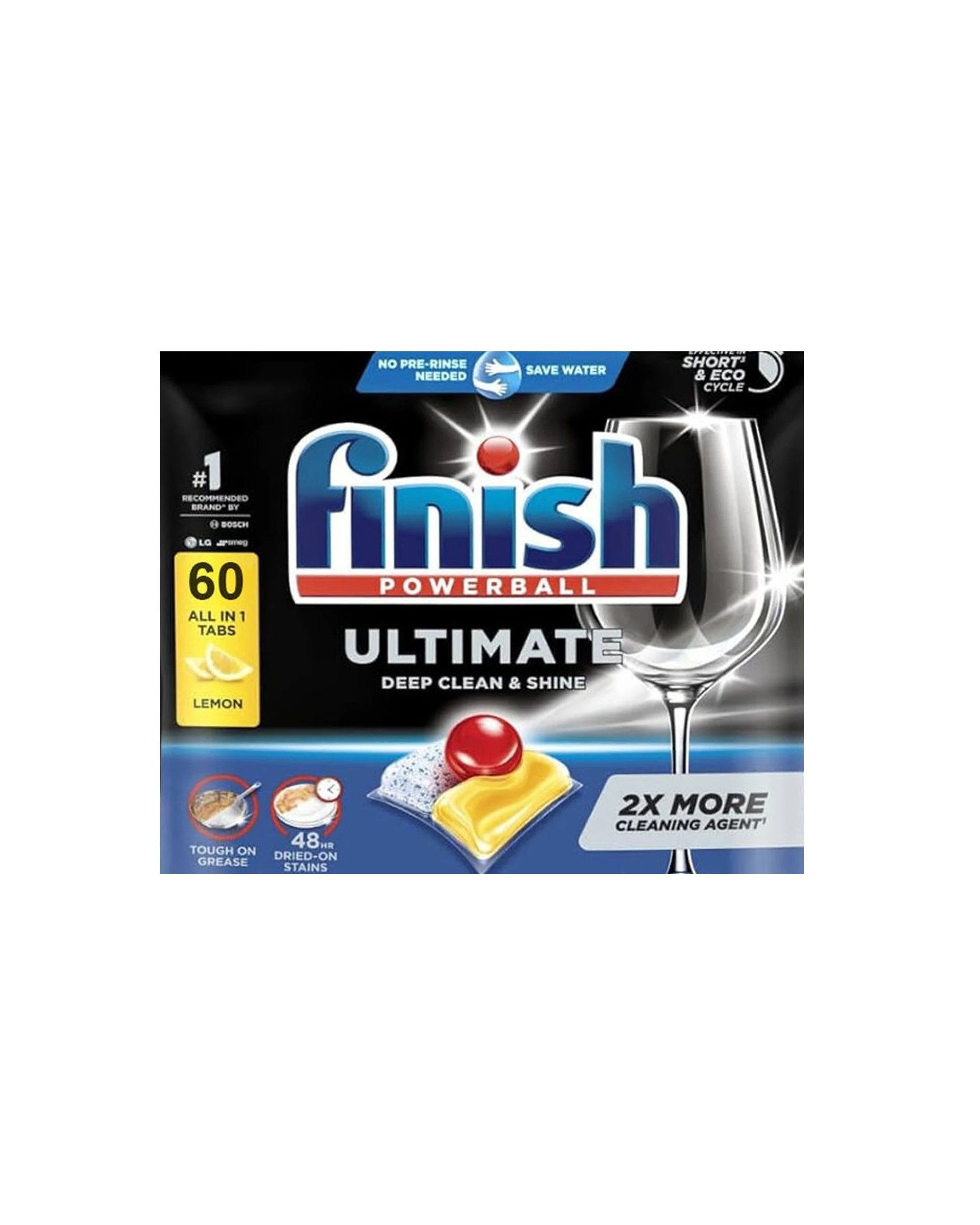 3 Finish 3x 60pc Finish Powerball Ultimate Dishwasher Tablets Lemon Scented, 3 of 3