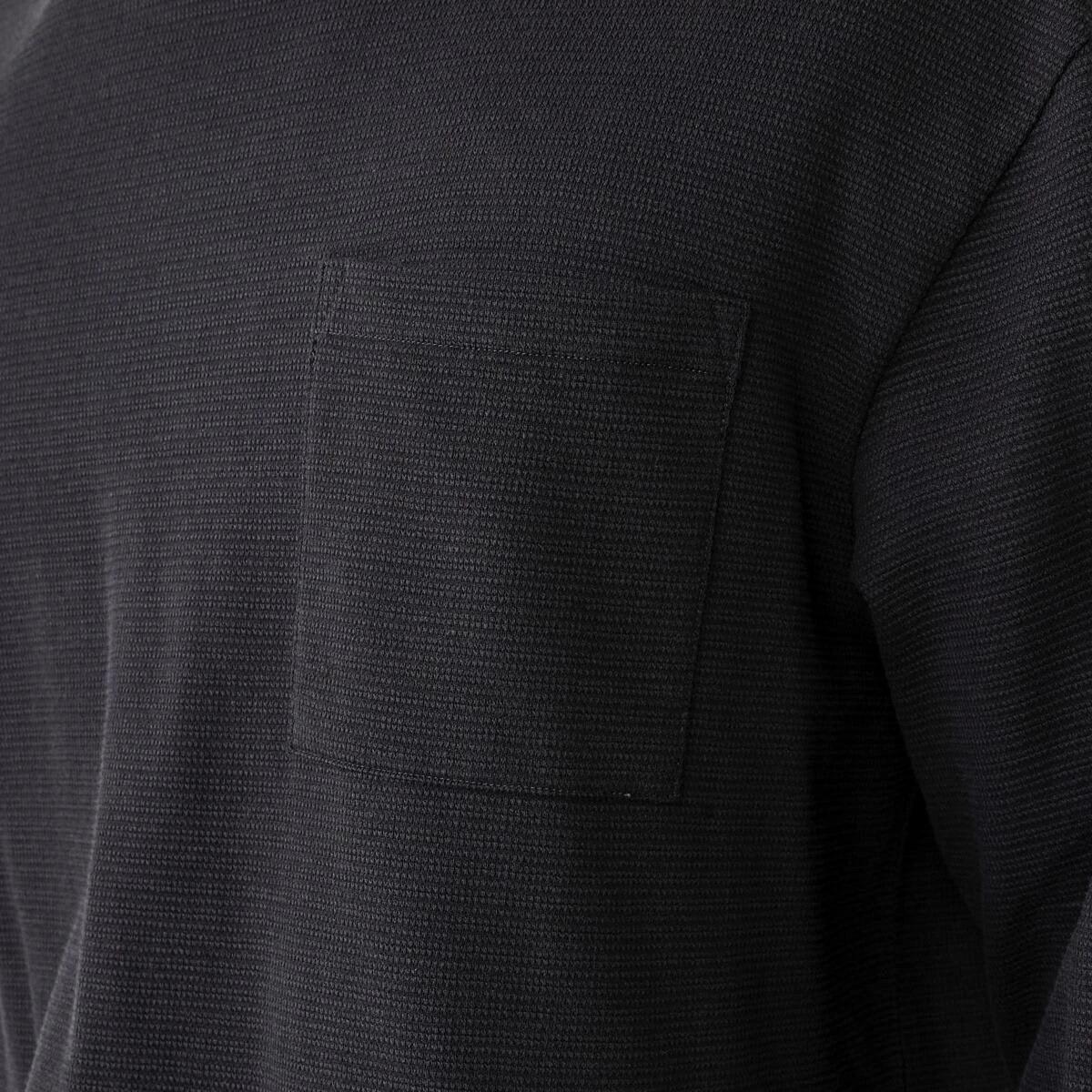 5 Long Sleeve Oversized Textured T-shirt Blk Oyster, 5 of 5