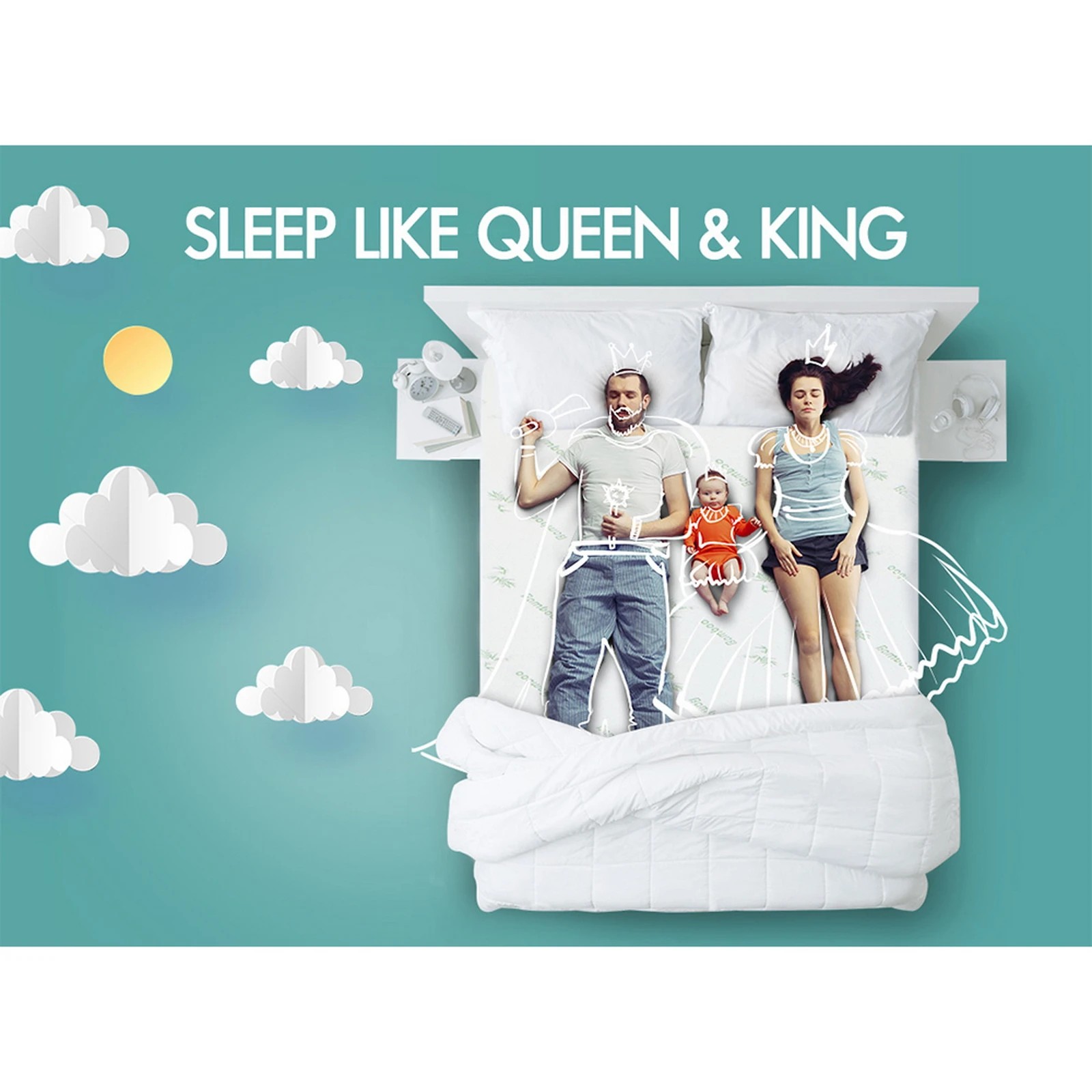 5 Starry Eucalypt Memory Foam Mattress Topper 5cm Airflow - King Single Bed, 5 of 10