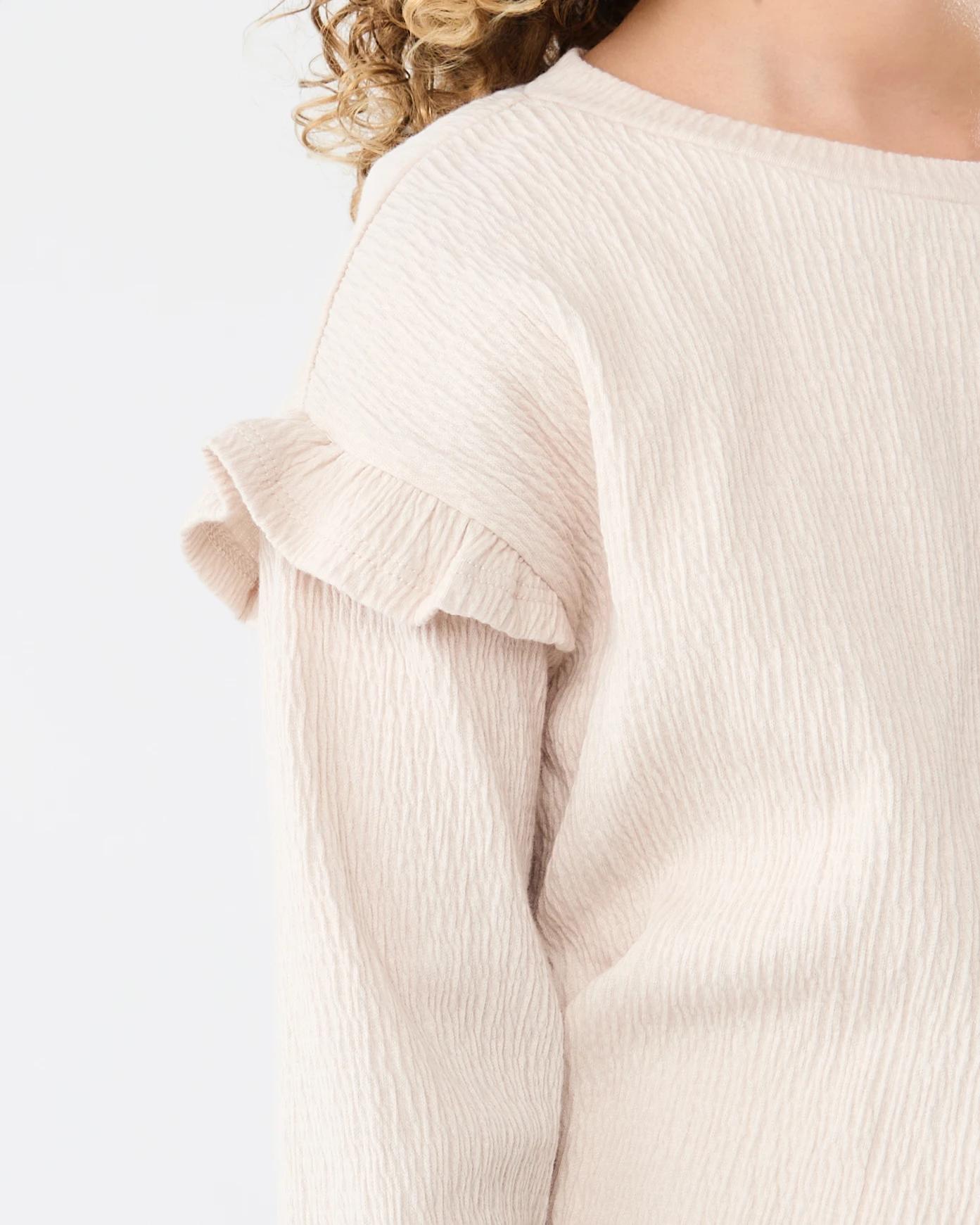 3 Long Sleeve Texture T-shirt Pmc Chalk, 3 of 5