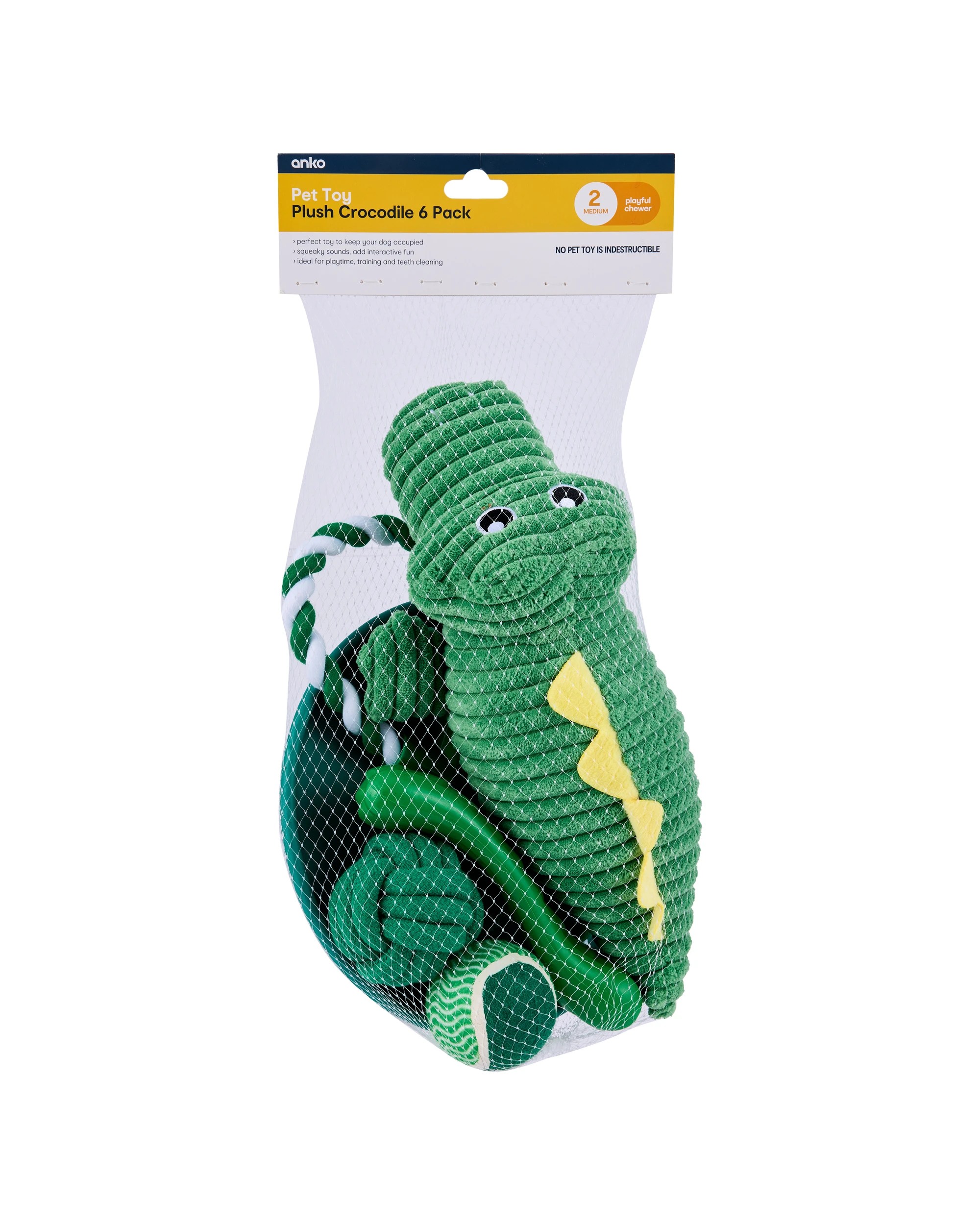 7 6 Pack Pet Toy Plush - Crocodile, 7 of 7