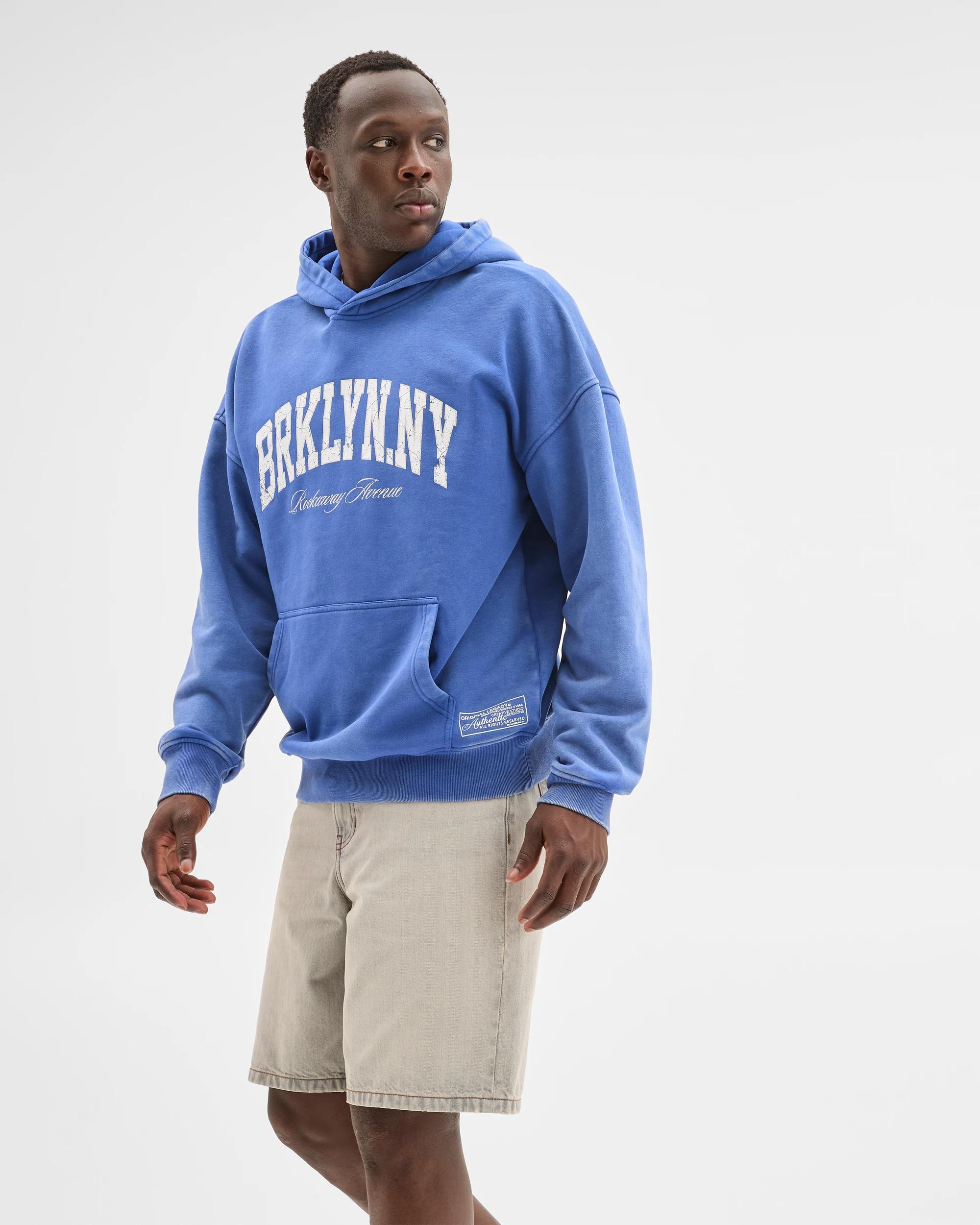 3 Commons Australian Cotton Blend Heavyweight Graphic Hoodie BLUE, 3 of 7