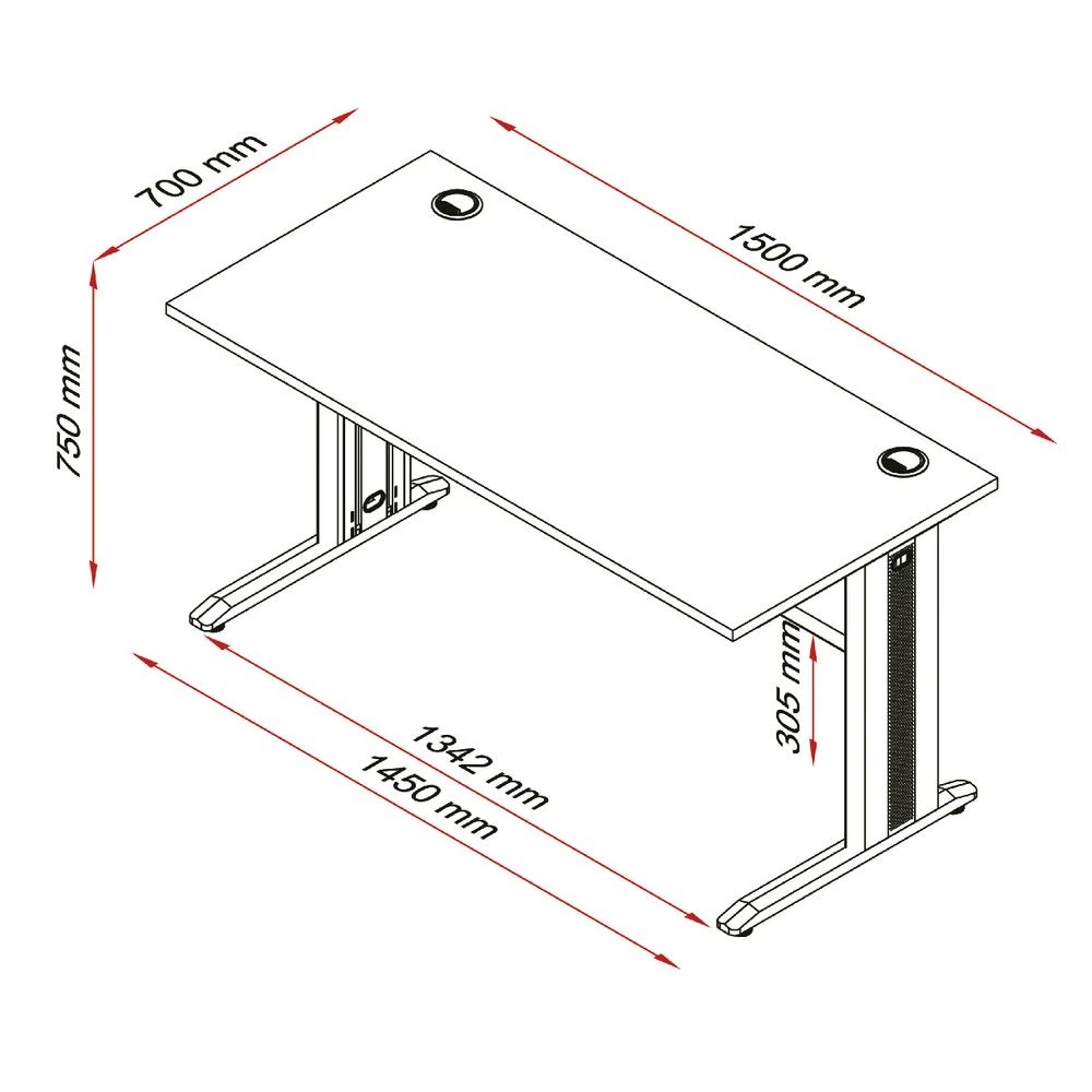 2 Matrix Office Desk 1500mm Walnut Desks, Tables and Workstations, 2 of 2