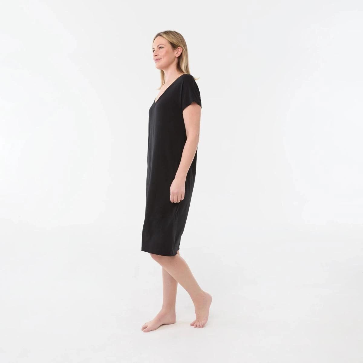 2 Short Sleeve Comfort Nightie BLACK, 2 of 5