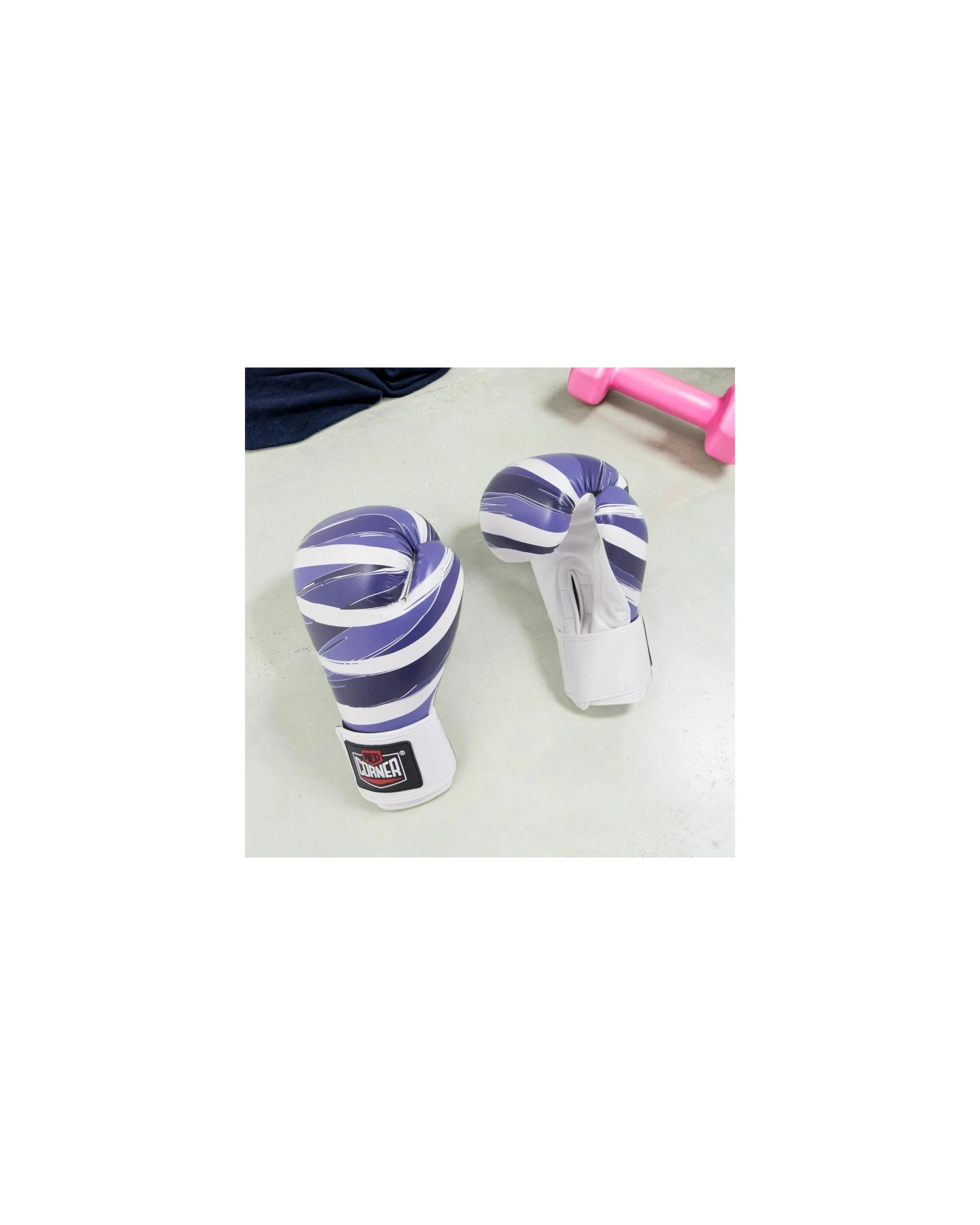 2 Red Corner Boxing Womens Sparring Boxing Gloves - Stripes Blue, 2 of 6