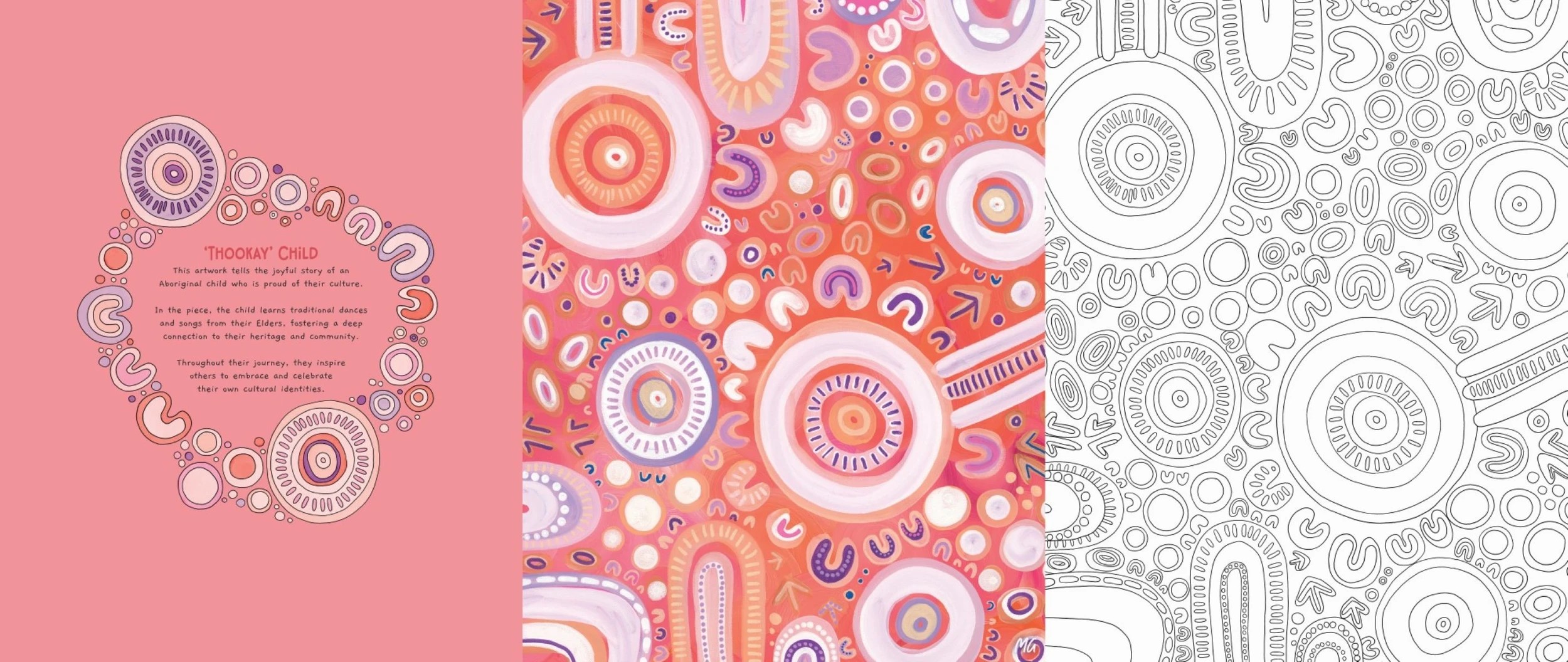 2 Colour-Your-Own Dreaming Spirit Aboriginal Art Gallery by Merindah-Gunya - Book, 2 of 2