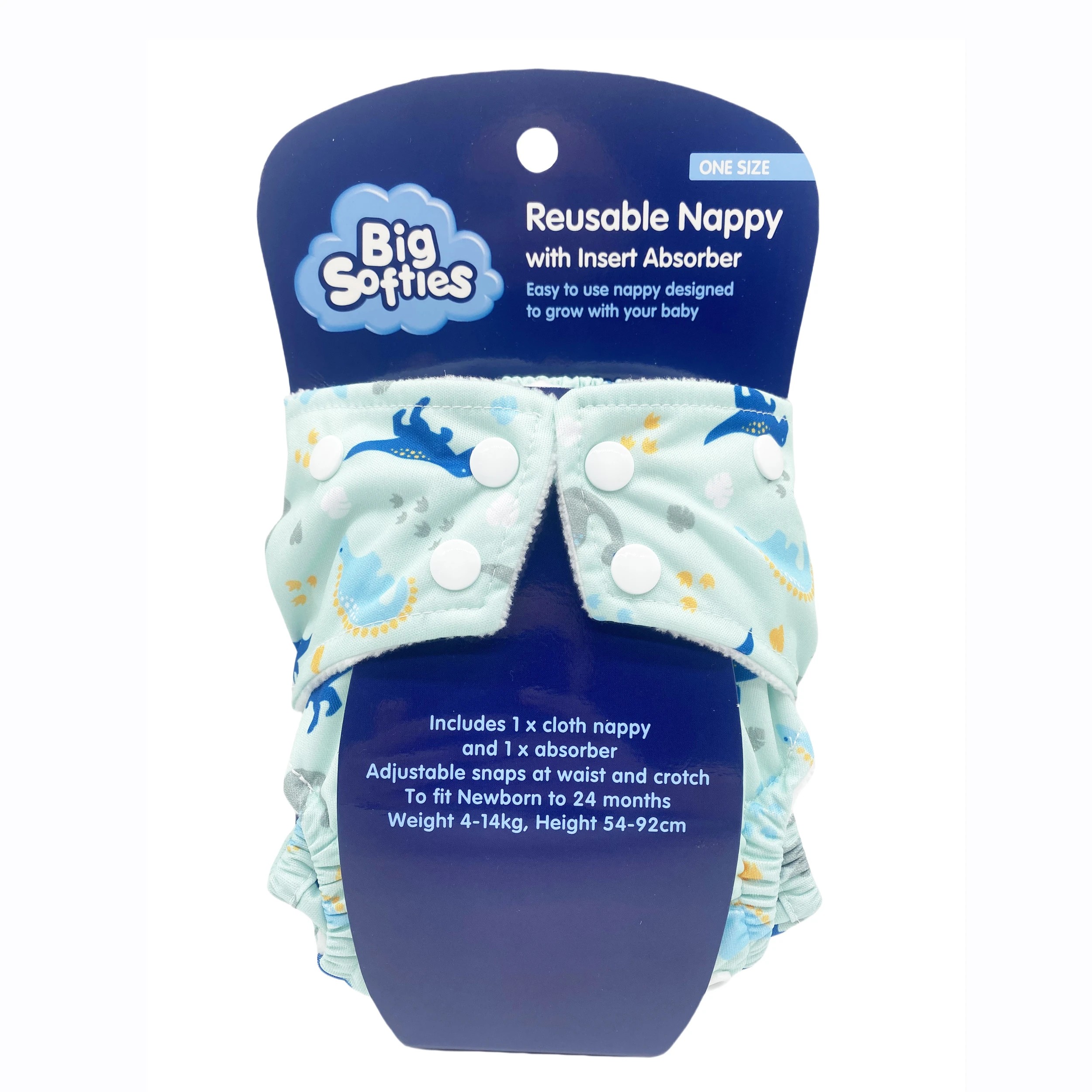 2 Big Softies Reusable Nappy With Insert Absorber, 2 of 5