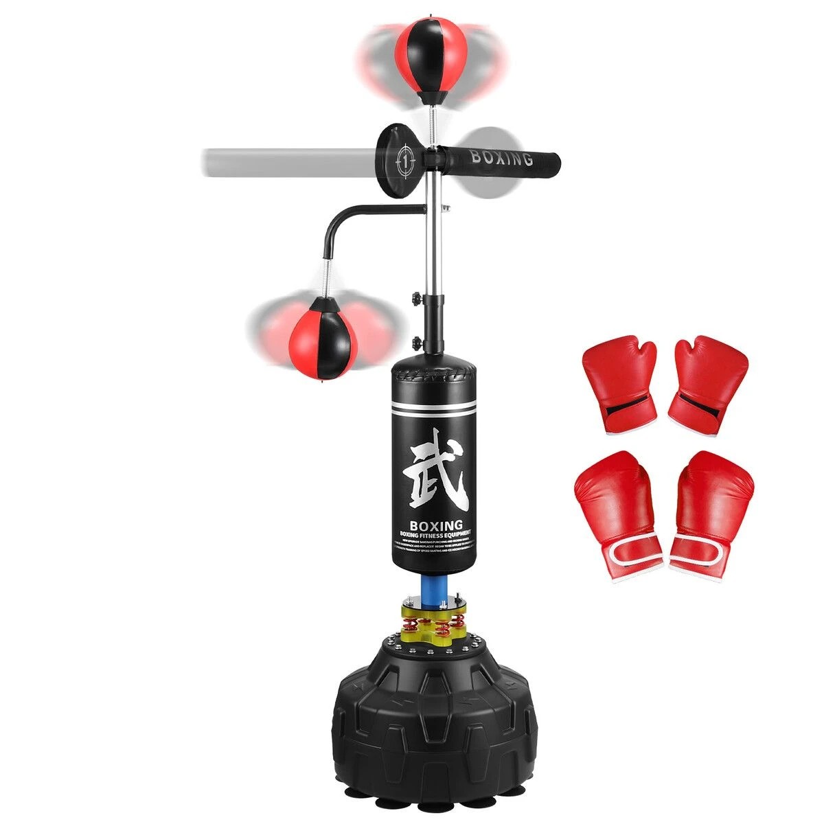 6 AUSWAY Boxing Speed Bag Balls Set Freestanding Punching Station Gloves, 6 of 7