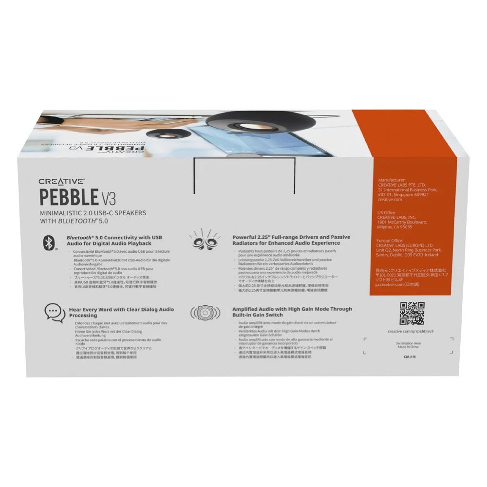 6 Creative Pebble V3 Wireless Speakers Black, 6 of 7