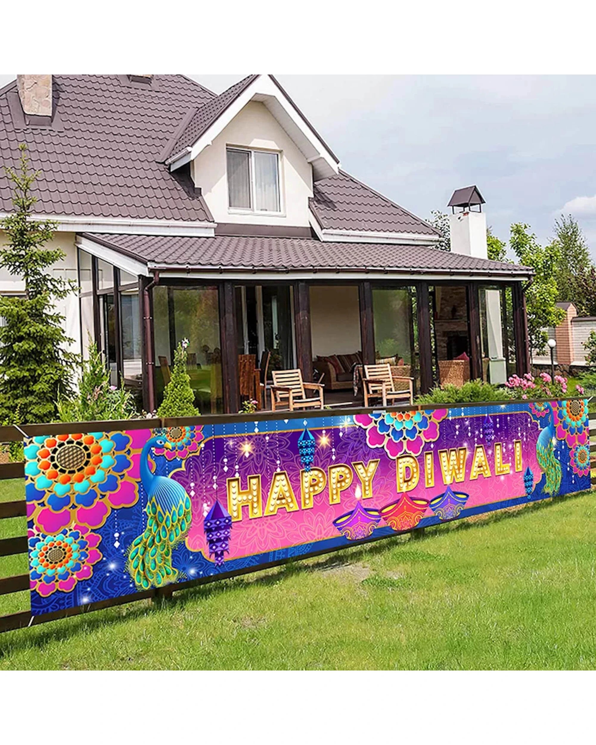 2 Party Maker Happy Diwali Fabric Backdrop Banner - Multi, 2 of 4