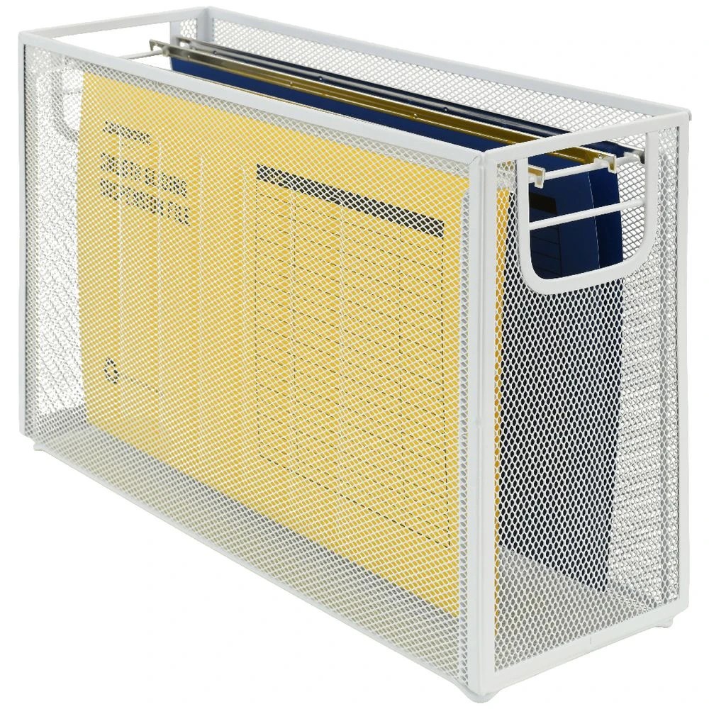 2 J.Burrows Mesh Foolscap Suspension File Holder White, 2 of 3