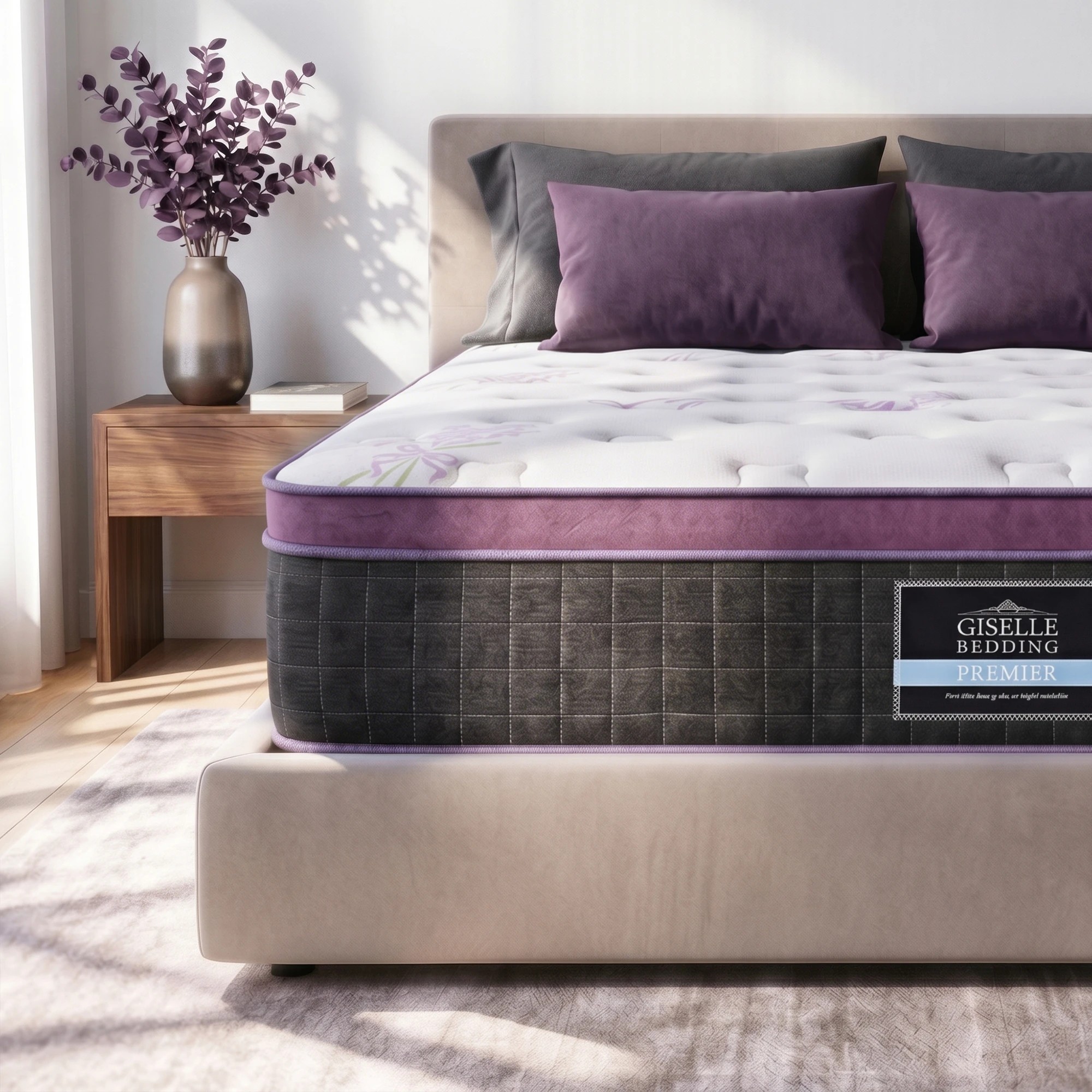 2 Giselle Bedding Euro Top Mattress Firm Pocket Spring Edge Support - King Bed - Multi, 2 of 9