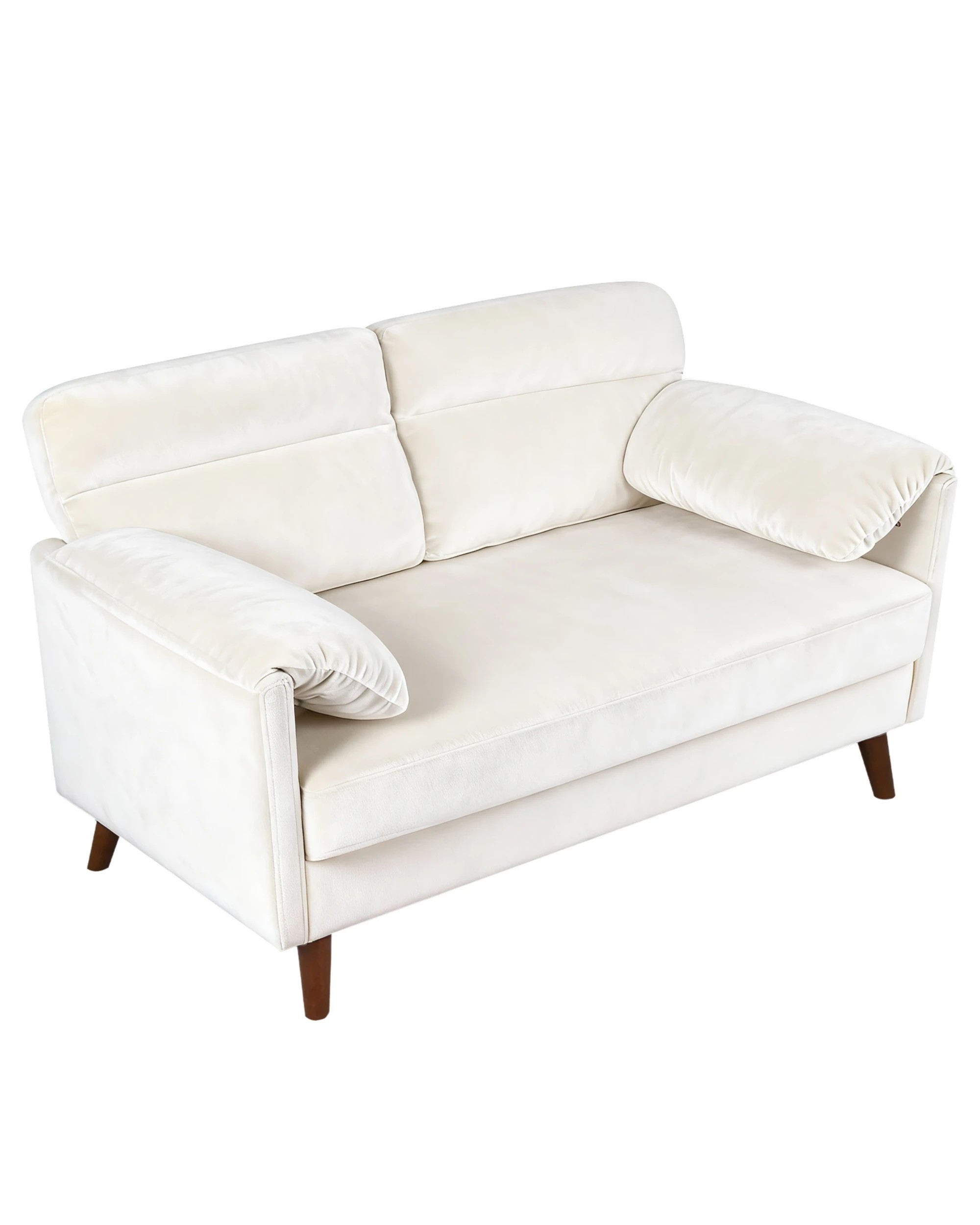 1 Advwin 2-Seater Sofa 120cm Love Seat Velvet Fabric Small Loveseat Sofa Couch for Compact Small Space, 1 of 9