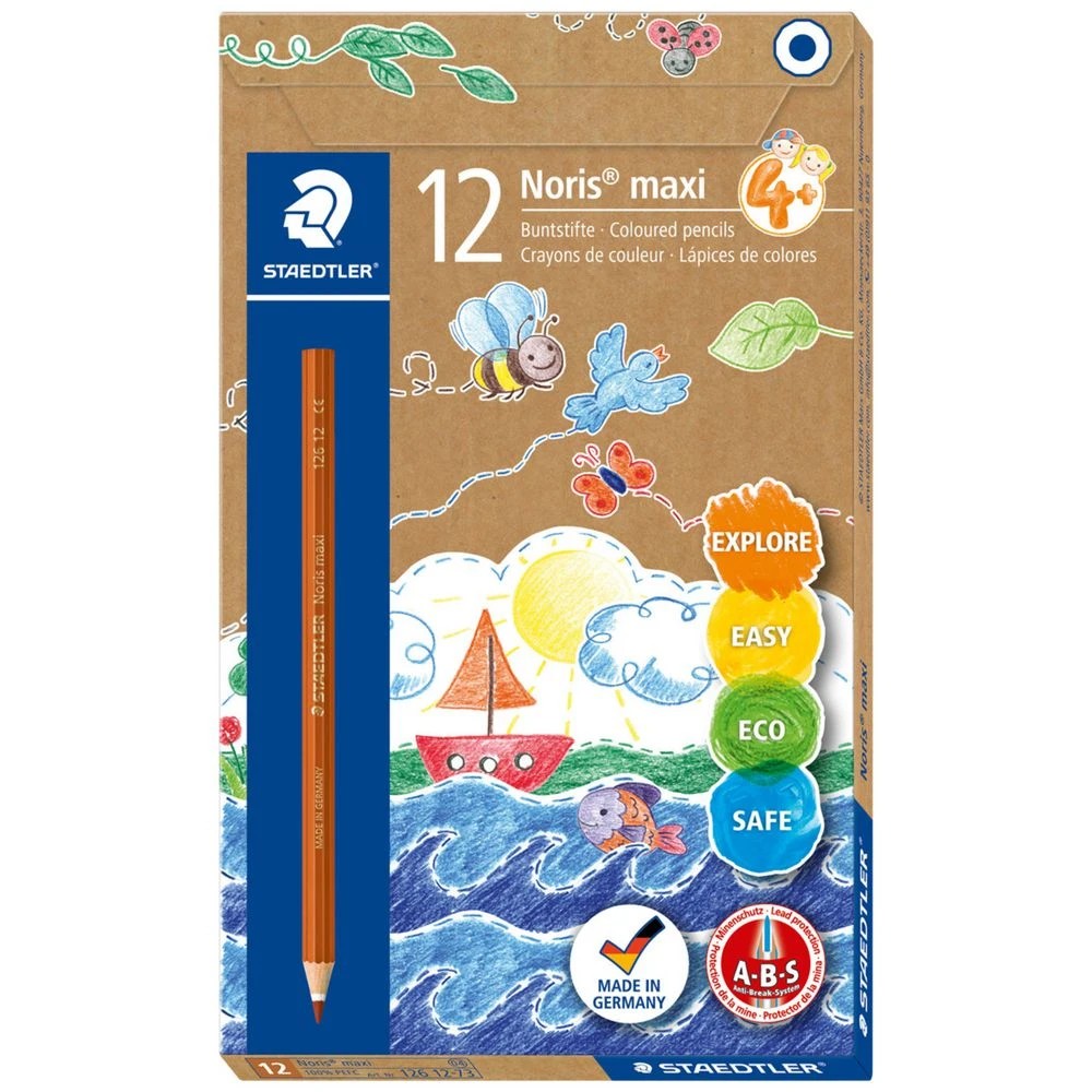 1 Staedtler Noris Maxi Learner Pencil Brown 12 Pack, 1 of 2