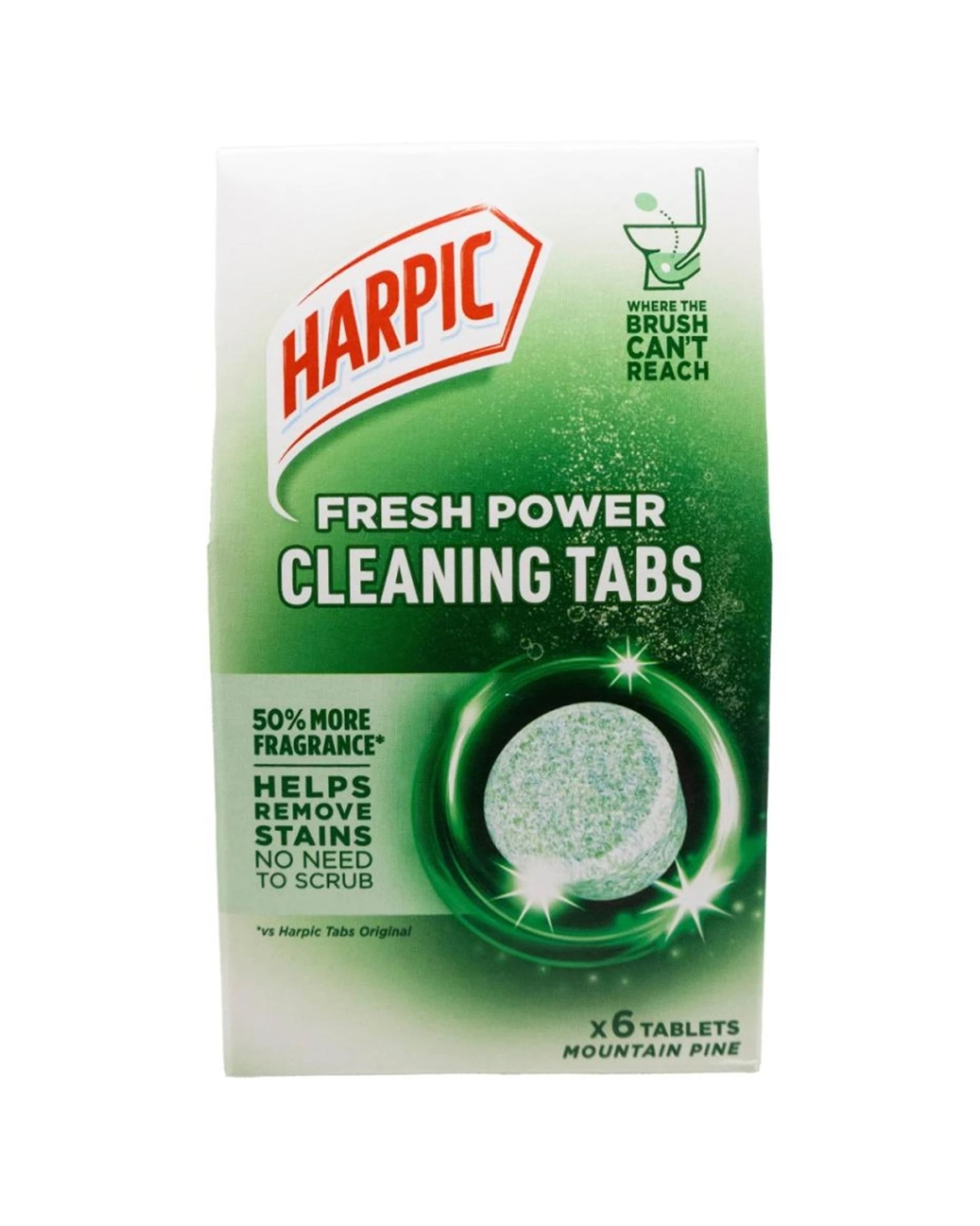 2 Harpic Antibacterial Fresh Power Toilet Cleaning Tabs Mountain Pine 8 x 6pc - Multi, 2 of 5