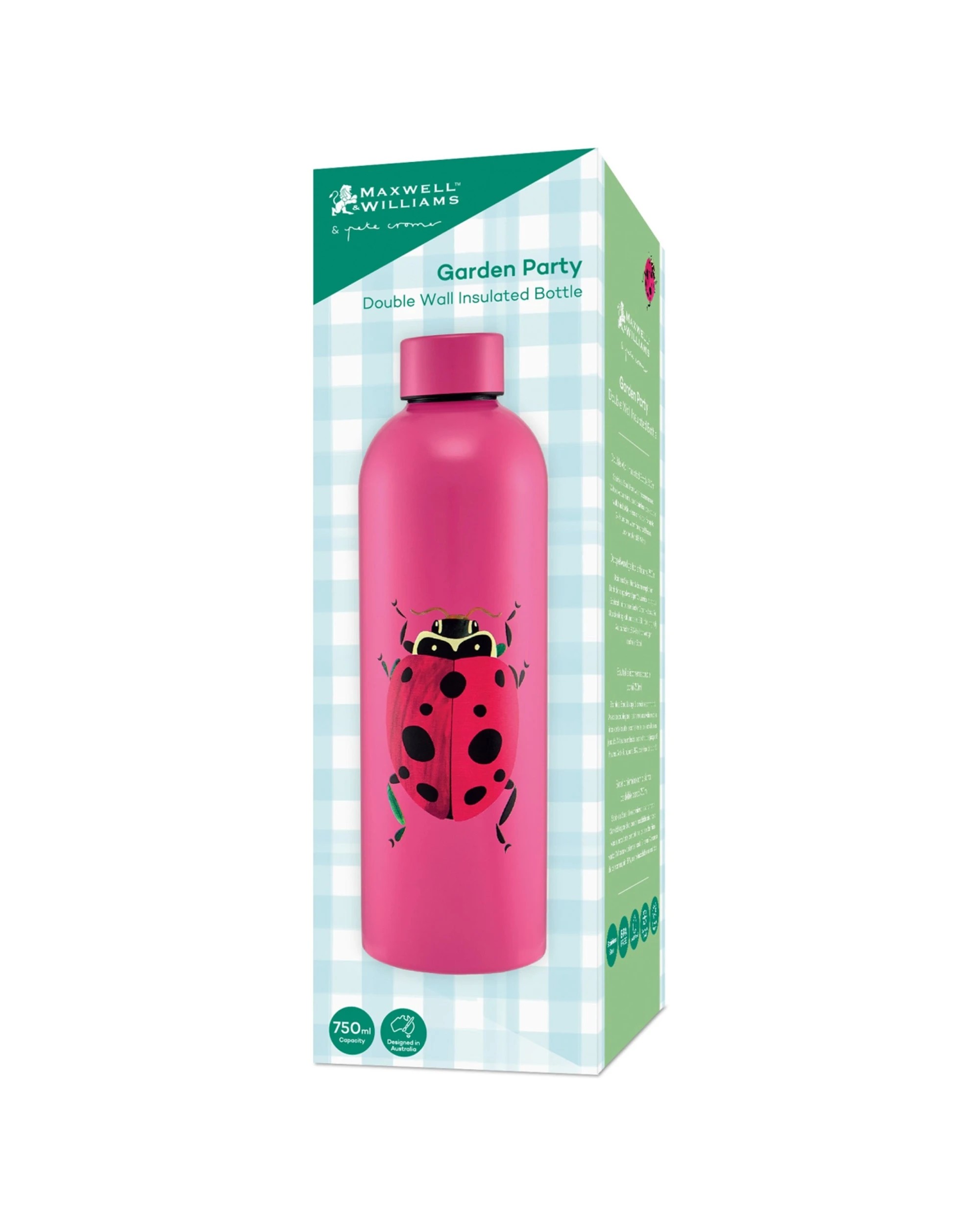 4 Maxwell & Williams Pete Cromer Garden Party Insulated Bottle 750ml Travel
 - Red, 4 of 7