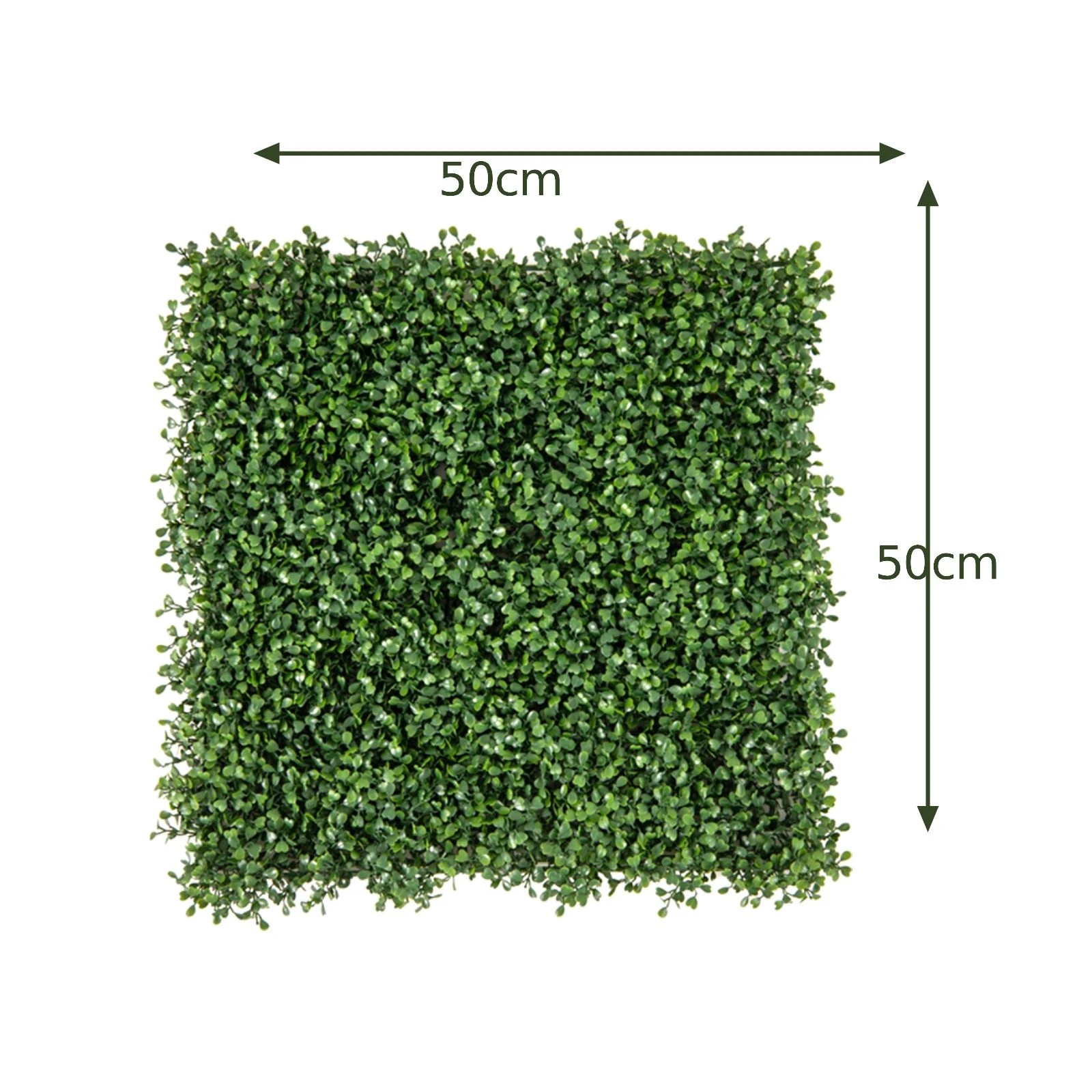 4 Costway 12PCS 50x50cm Artificial Grass Wall Panels Indoor Outdoor Faux Boxwood Decoration, 4 of 4