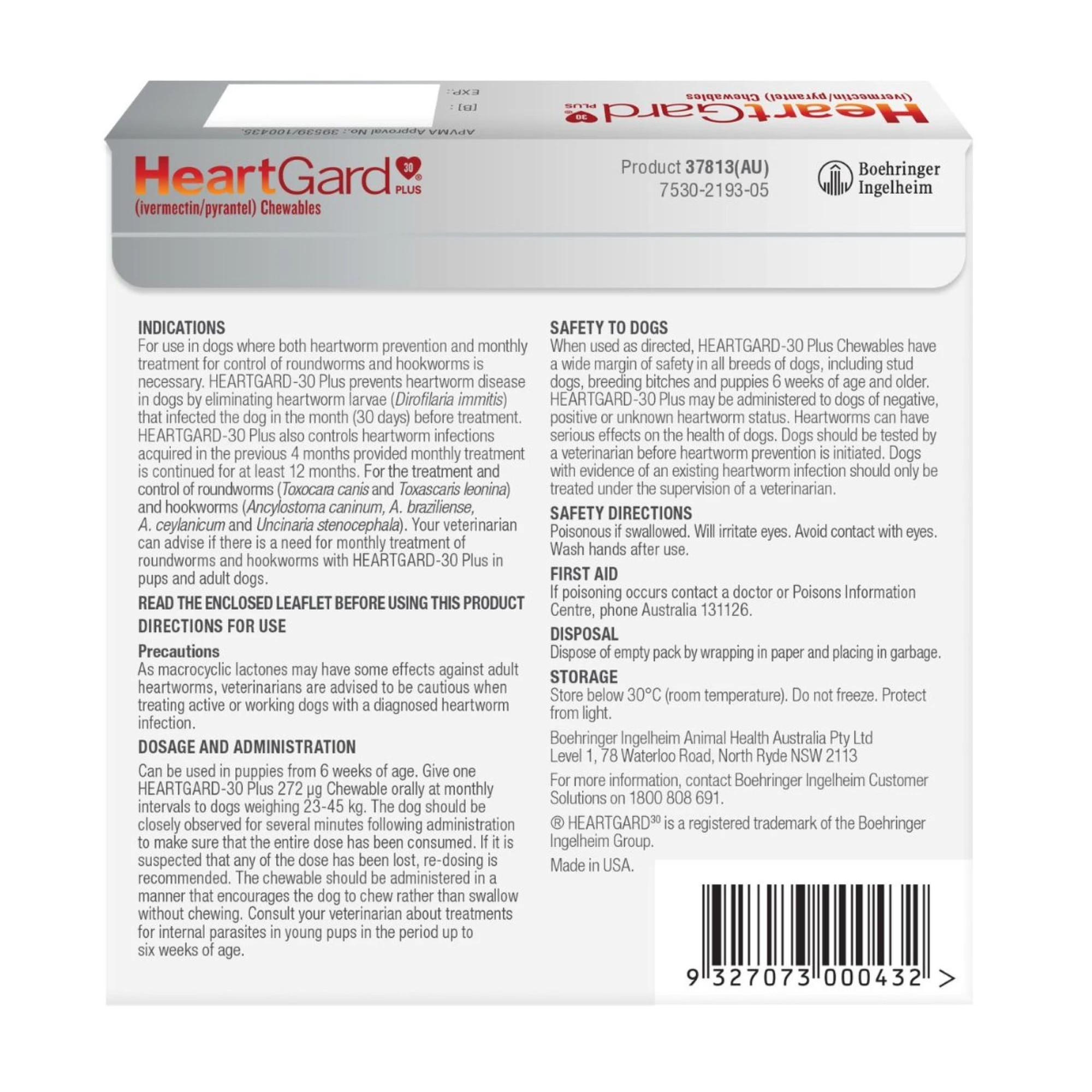 2 Heartgard Plus 23-45kg Dogs Wormer Treatment & Control Brown 6 Chews, 2 of 2