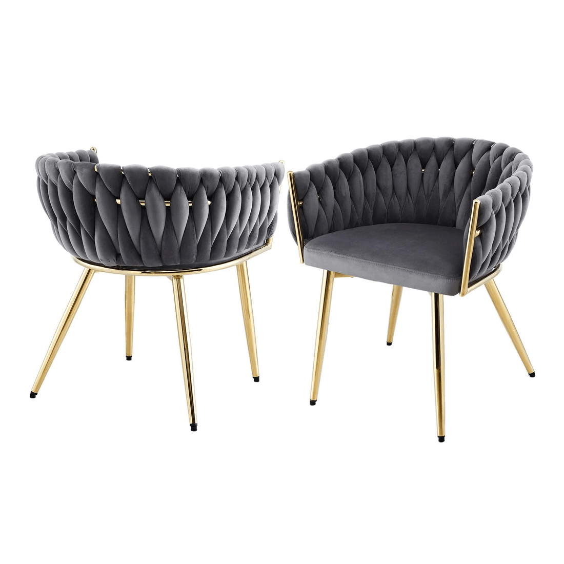 1 1 Set of 2 Artiss Dining Chairs  Armchair - Grey, 1 of 2