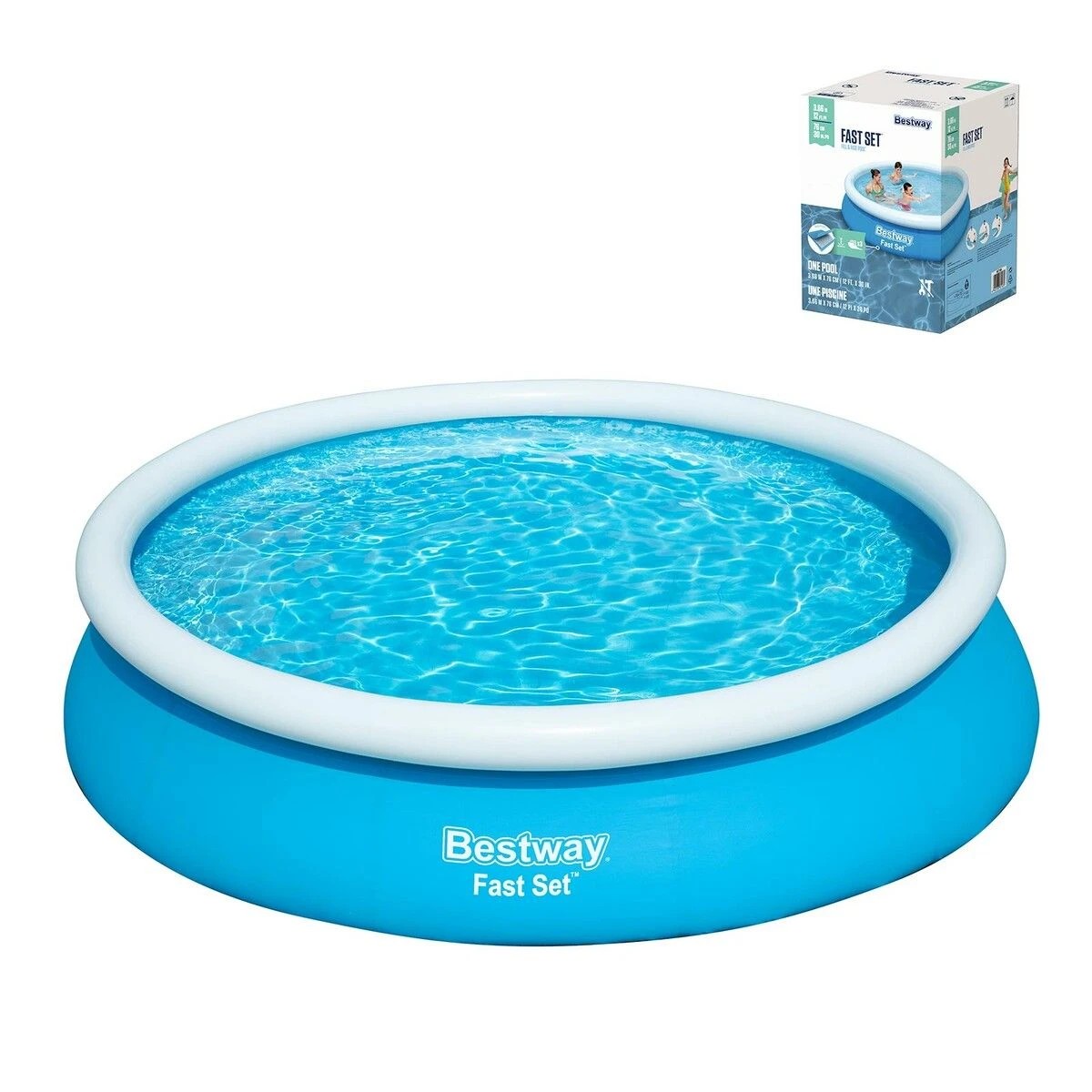 1 Bestway Fast Set Up Round Pool 3.66mx76cm Above Ground - Blue, 1 of 1