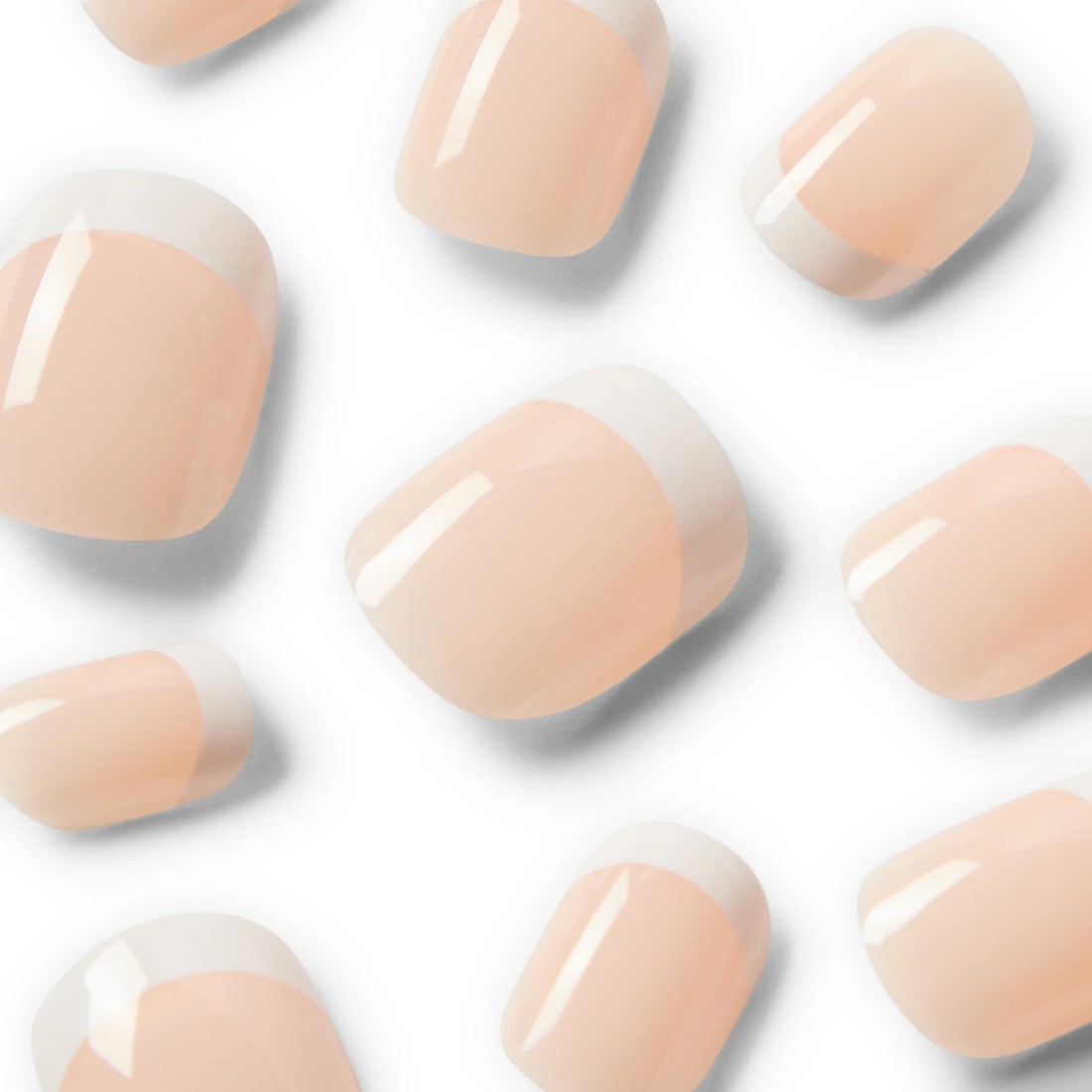 3 OXX Cosmetics 100 Pack Artificial Nails with Adhesive - Short Square Shape, French Tip, 3 of 4