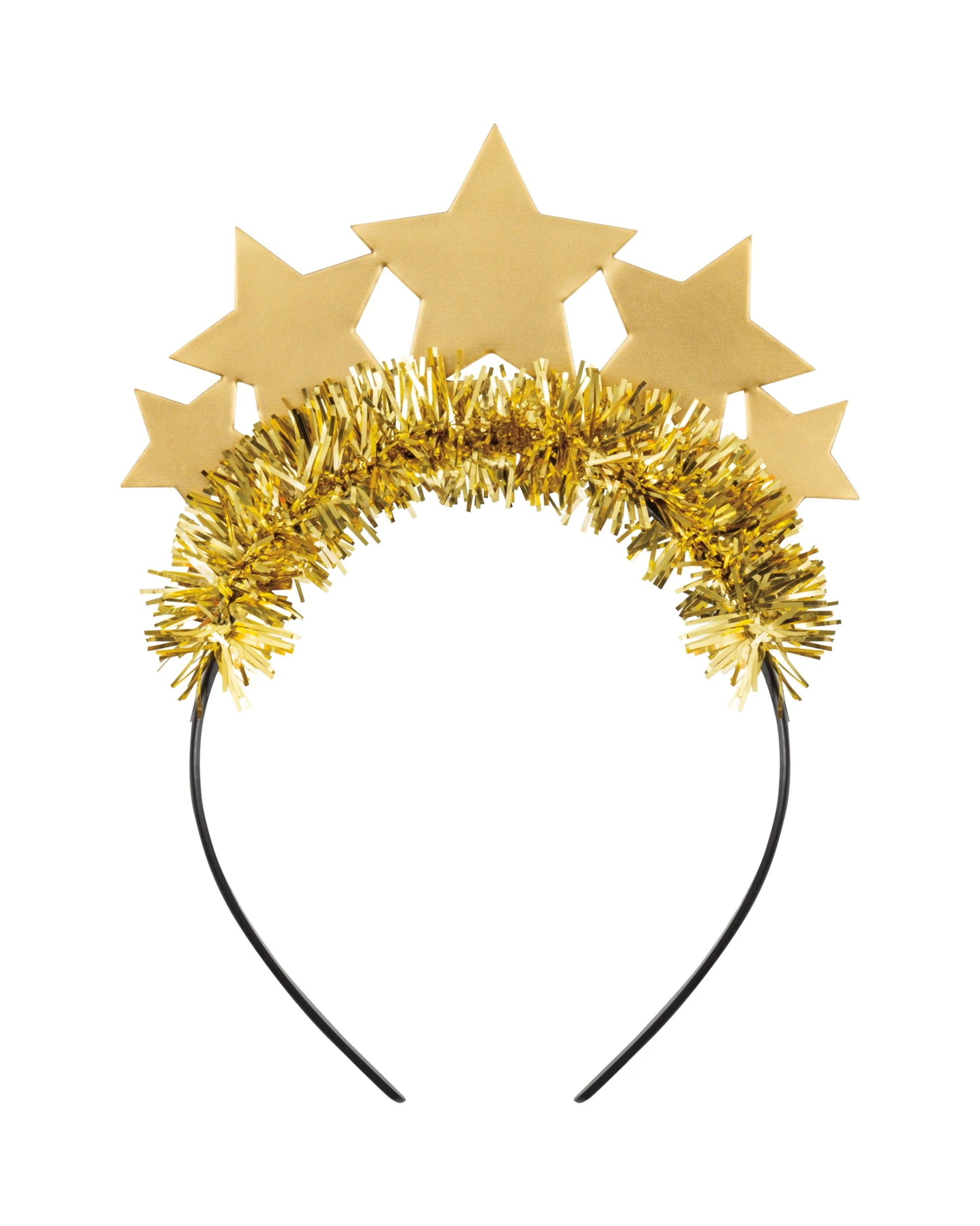1 Unique Star Tinsel Headband - One Size - Gold, 1 of 1