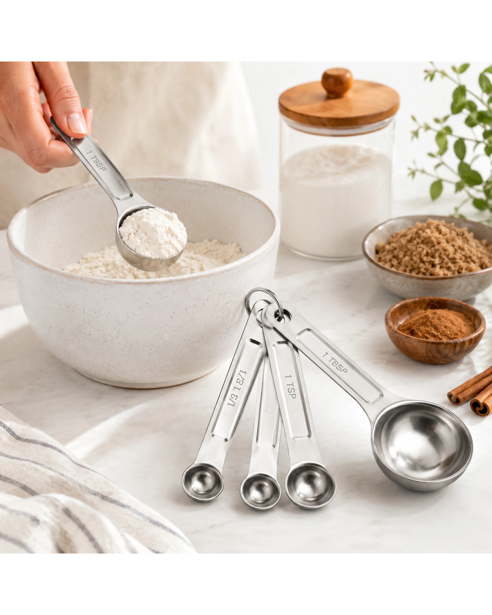 2 BR Home Stainless Steel Measuring Spoon Set 4-Pack, 2 of 2