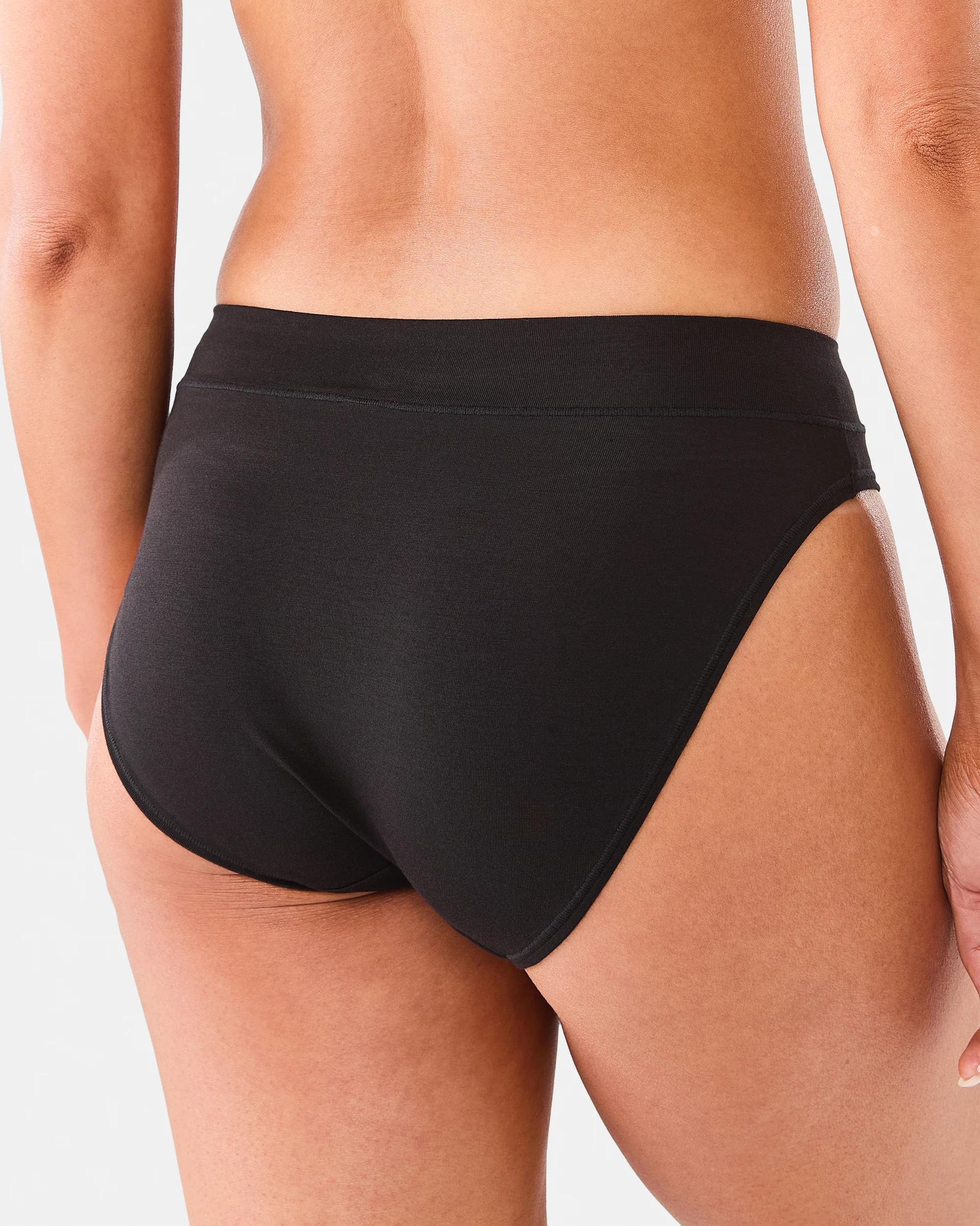 6 3 Pack Bamboo Blend Hi-Cut Briefs BLACK, 6 of 7