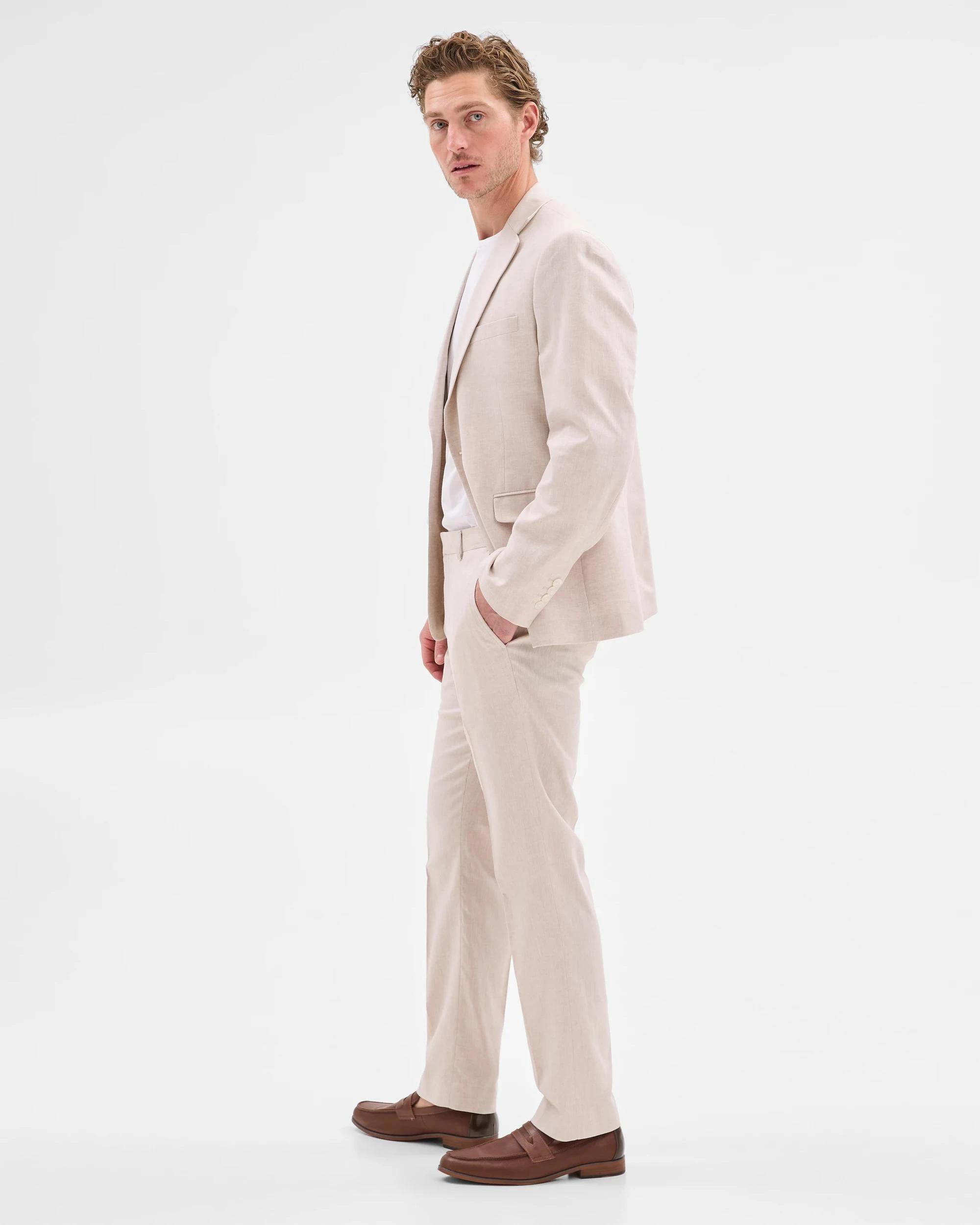 4 European Linen Blend Suit Pants - Preview NEUTRAL, 4 of 7