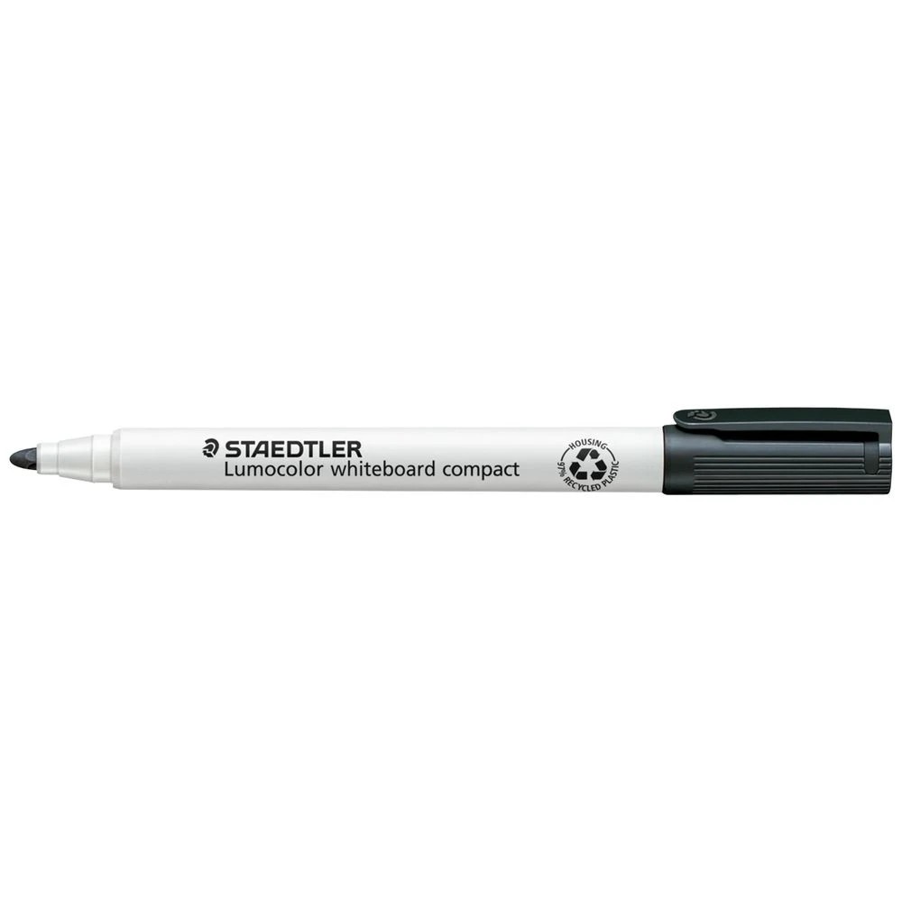 2 Staedtler Lumocolour Whiteboard Marker Bullet Black 10 Pack, 2 of 3