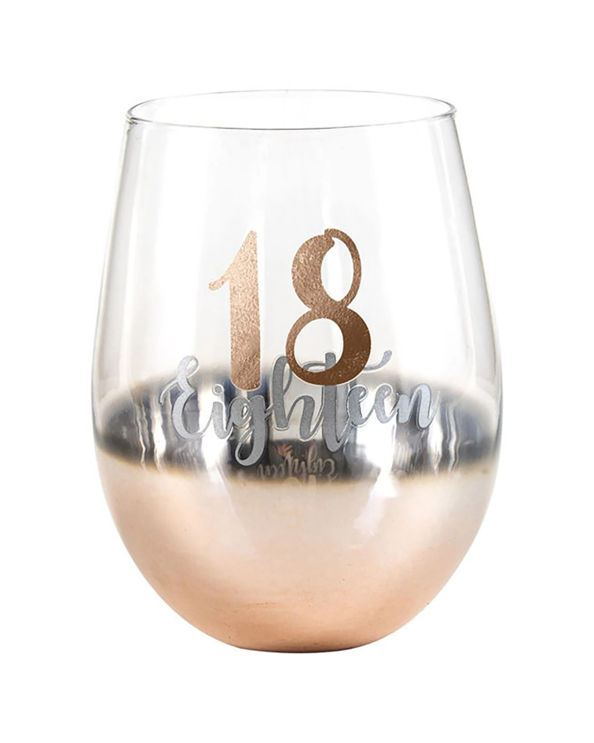 2 LMD 2pk Rose 18 Ombre Stemless Wine Glass 600ml Drinking Cup - Gold, 2 of 2