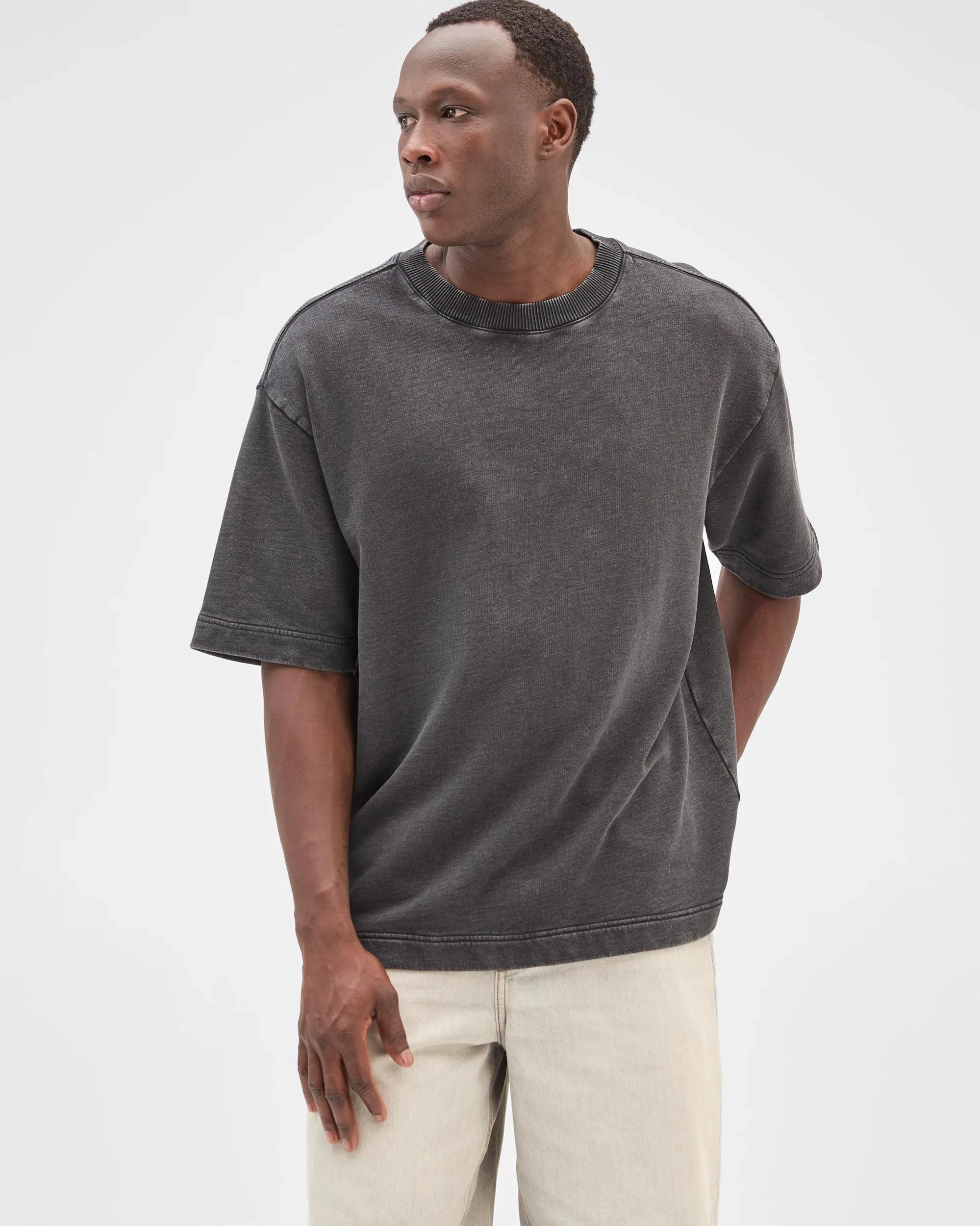 2 Commons Australian Cotton Fleece T-Shirt WORN BLACK, 2 of 6