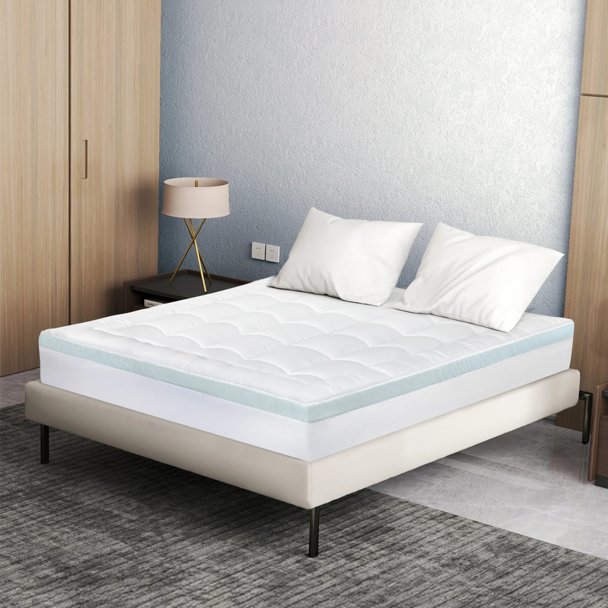 8 Dreamz Gel Memory Foam Mattress Topper Queen 8cm Pressure Relief Deep Pocket, 8 of 9