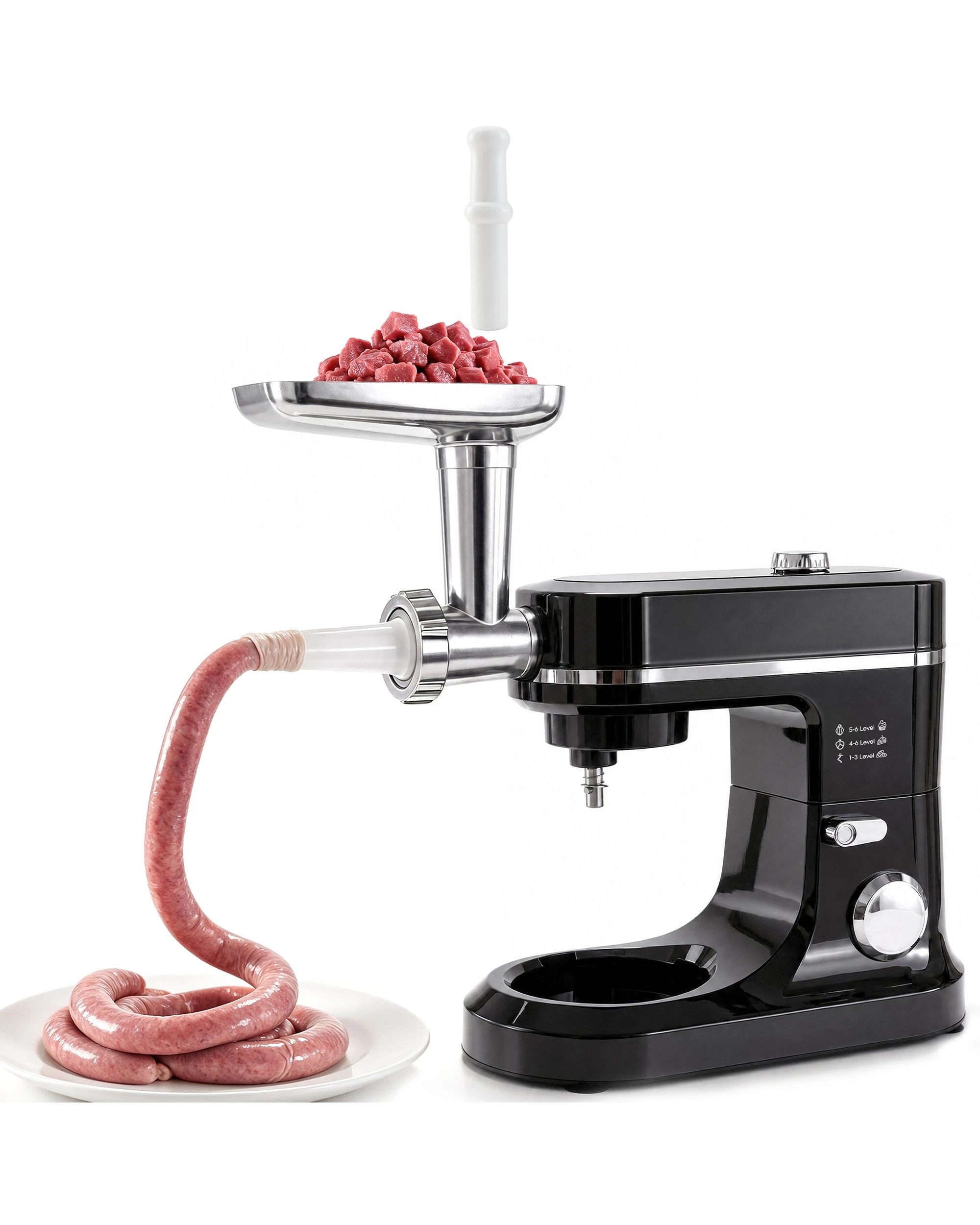 6 Advwin Stand Mixer 8L+6.5L Kitchen Mixer with Pasta Maker Meat Grinder - Black, 6 of 7