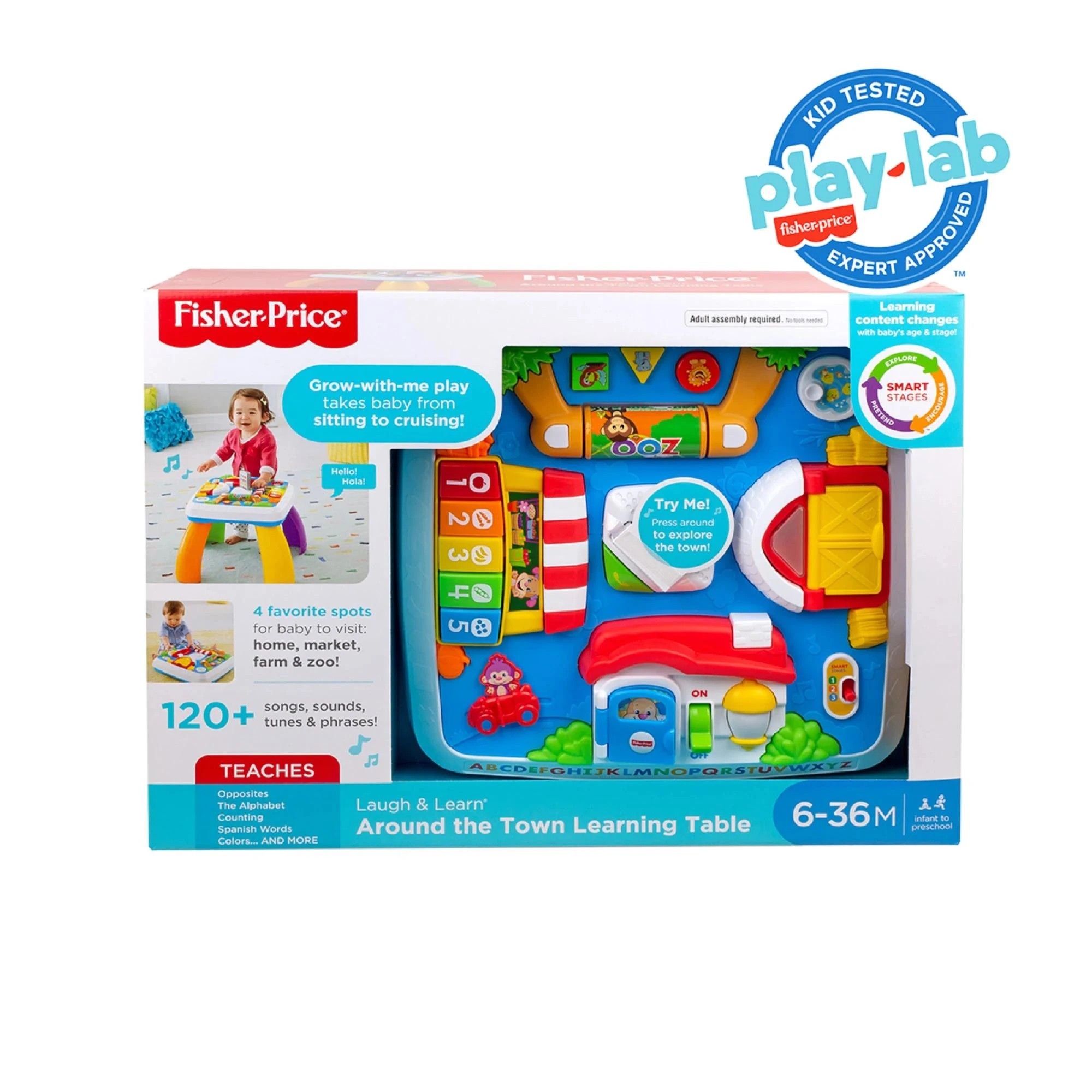 1 Fisher-Price Laugh & Learn Around the Town Learning Table - White, 1 of 8