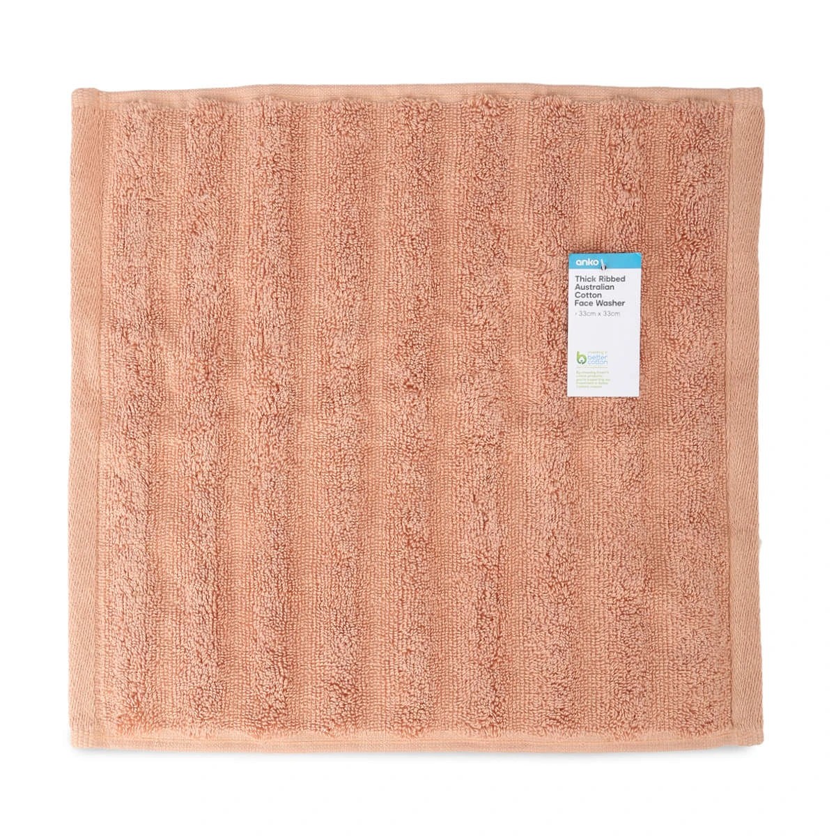 5 Thick Ribbed Australian Cotton Face Washer - Sunset, 5 of 5