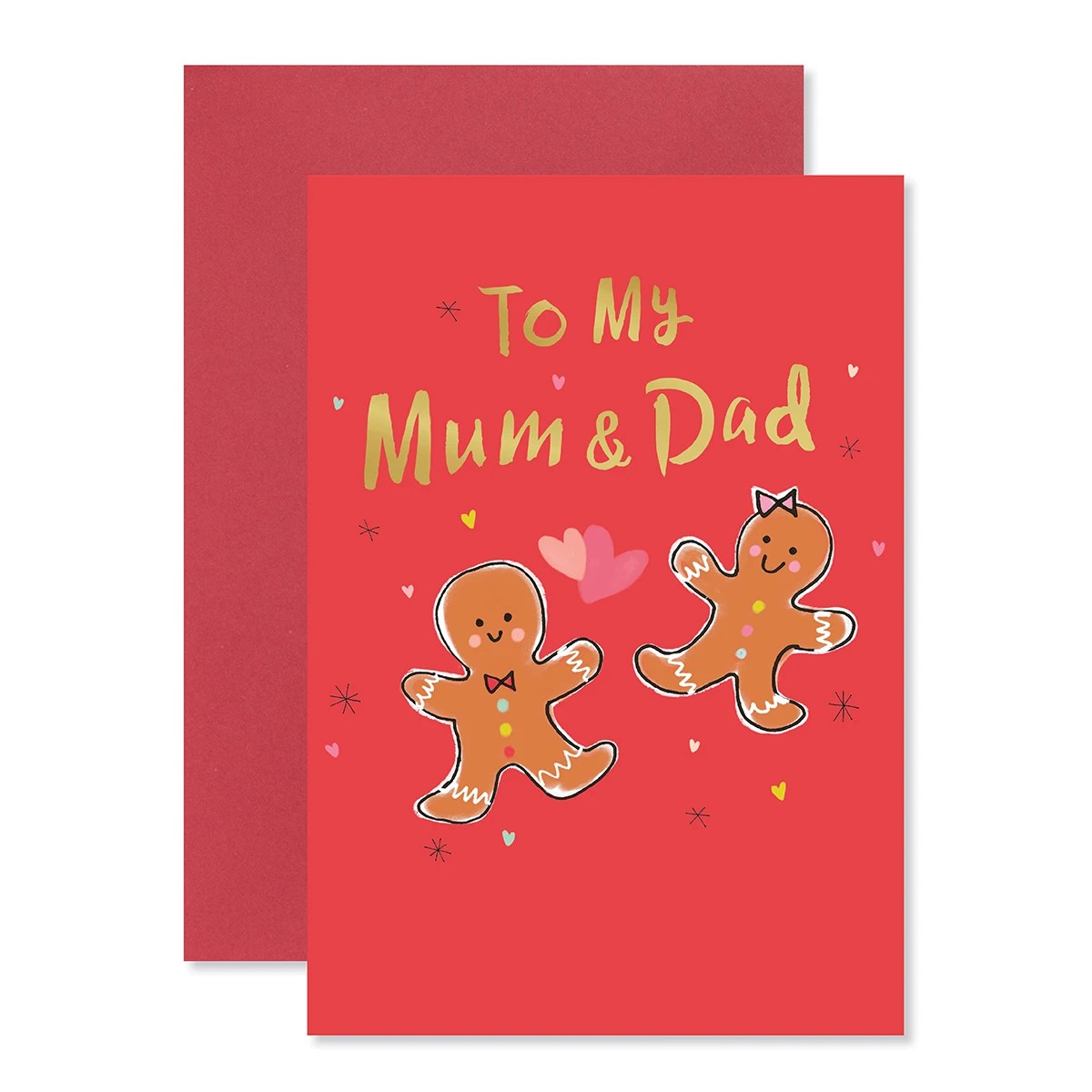 1 Hallmark Christmas Card for Mum n Dad - Gingerbread, 1 of 3