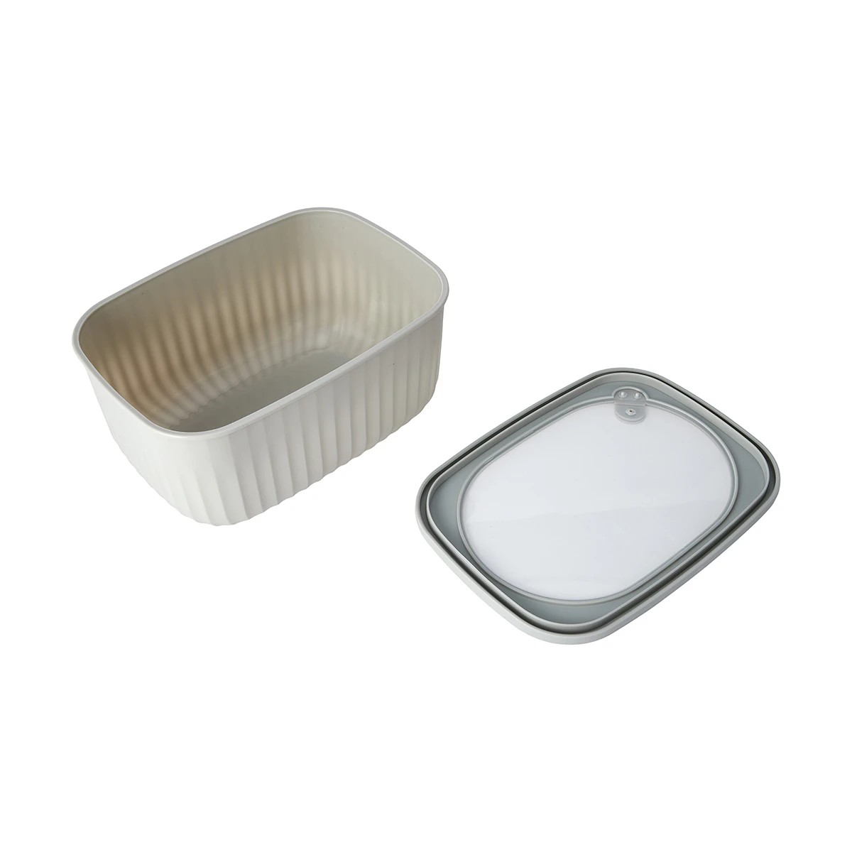 5 4 Piece Rectangle Nested Food Storage Set - Grey, 5 of 10