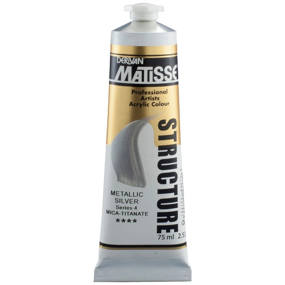 1 Derivan Matisse Structure Paint 75mL Metallic Silver S4, 1 of 2